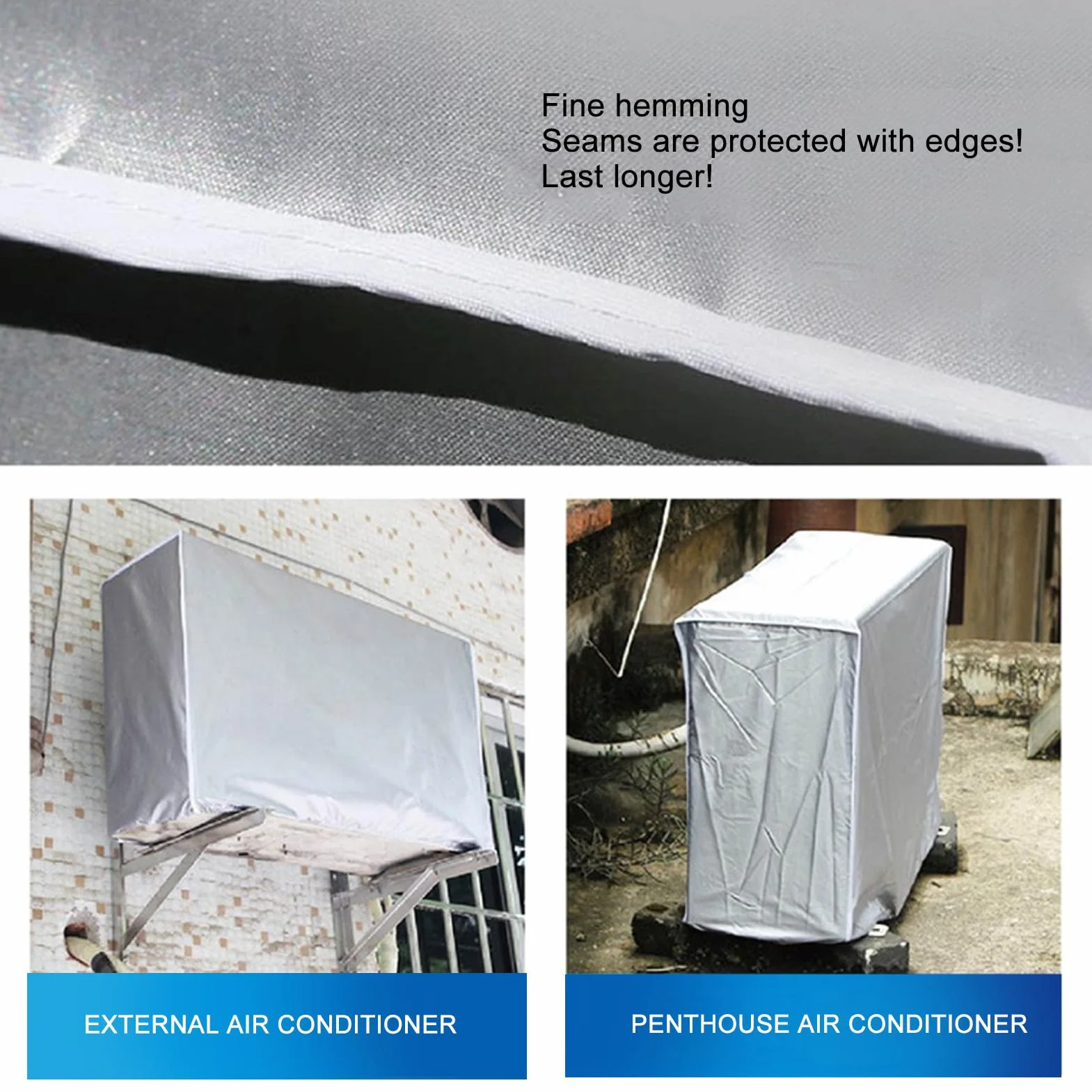 Osłona Klimatyzatora Okiennego na Zewnątrz, Osłona Jednostki Wodoodporna, Oddychająca Osłona Ochronna na Meble Centralne na Patio Zewnętrzne (75x26x57 cm / 29,5x10,2x22,4 cala)