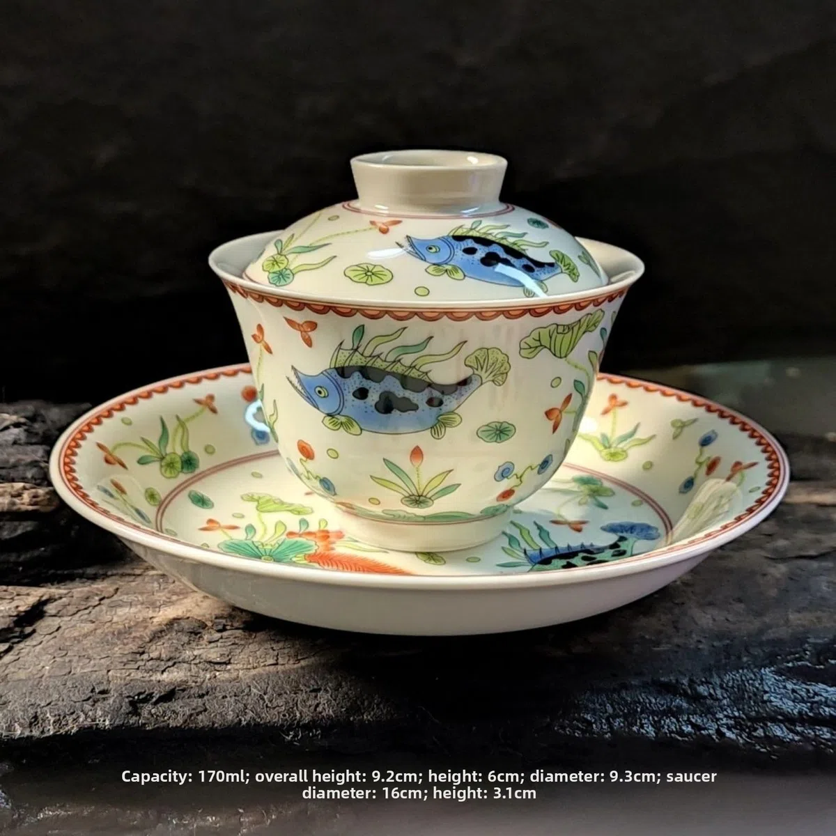 Ceramiczny Gaiwan w antycznym stylu, 170 ml 161.6 g, domowy zestaw do parzenia herbaty Kung Fu