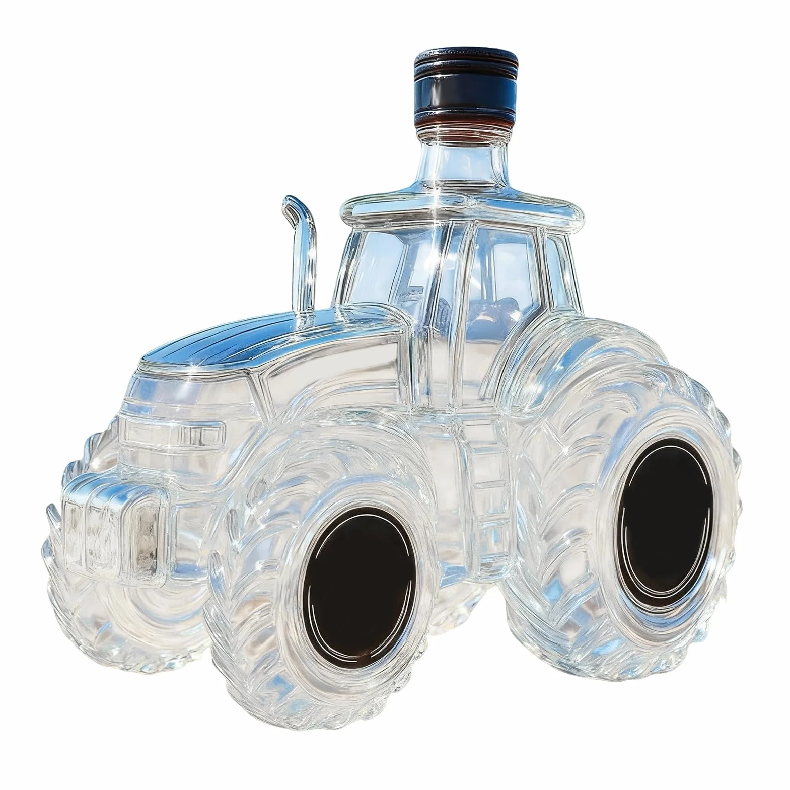 Szklane butelki do whisky - 300ml Traktor Design Pojemnik napoje, Karaffa do alkoholu, rodzinne ?wi?ta, imprezy, Bo?e Narodzenie, wesela, napoje