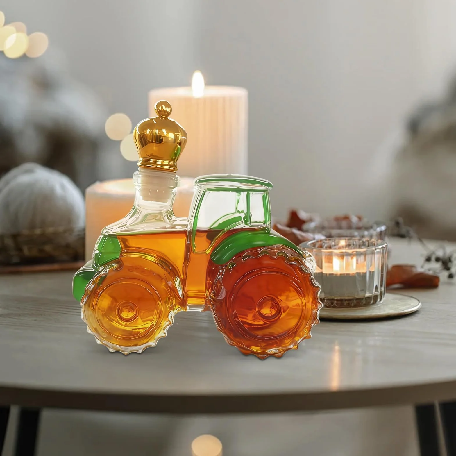 Karafka do whisky – szklana ozdoba w kształcie traktora, pusta karafka do whisky, uchwyt na tequilę, dekoracyjne naczynia do picia, sztuka kolekcjonerska, butelka wódki, brandy wina, do biura