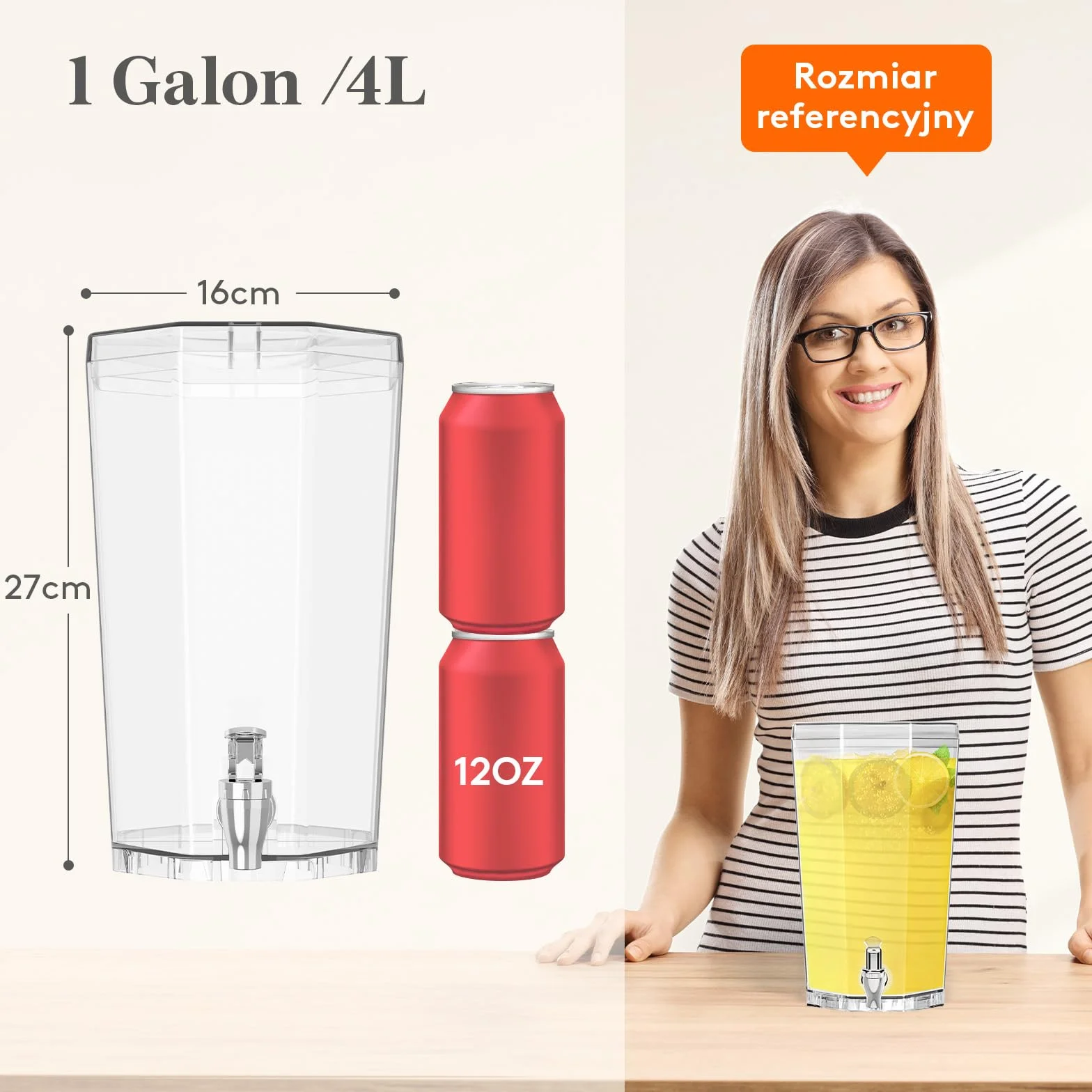 Lifewit 4L dozownik do napojów z kranikiem, plastikowy dozownik wody na kombucha, limonadę, sok, wodę, pojemnik na napoje z kranem, dozownik do napojów na przyjęcia, bufety, wesela