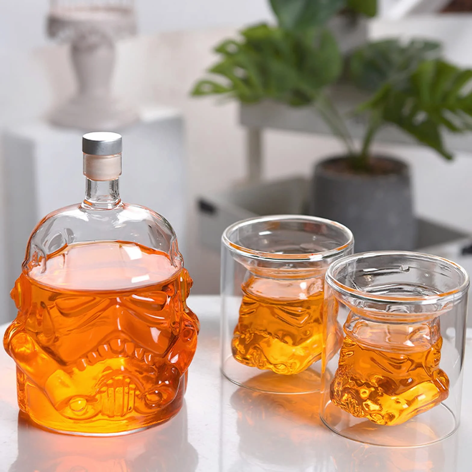 Butelka do whisky, karafka, karafka z 2 szklankami, szklanki do whisky, karafka do wina, likieru, szkockiego, bourbona, brandy, 750 ml