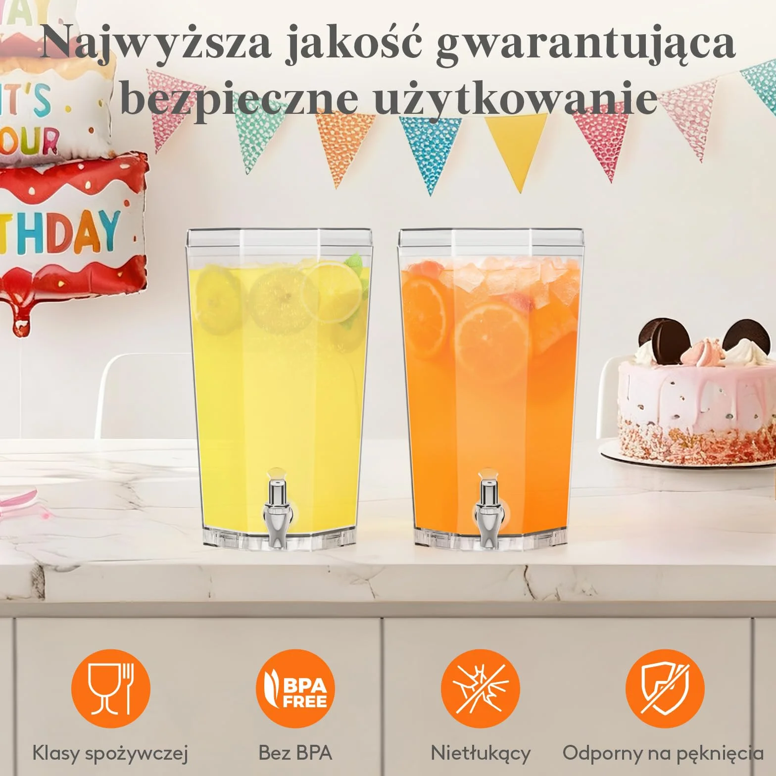 Lifewit 4L dozownik do napojów z kranikiem, plastikowy dozownik wody na kombucha, limonadę, sok, wodę, pojemnik na napoje z kranem, dozownik do napojów na przyjęcia, bufety, wesela