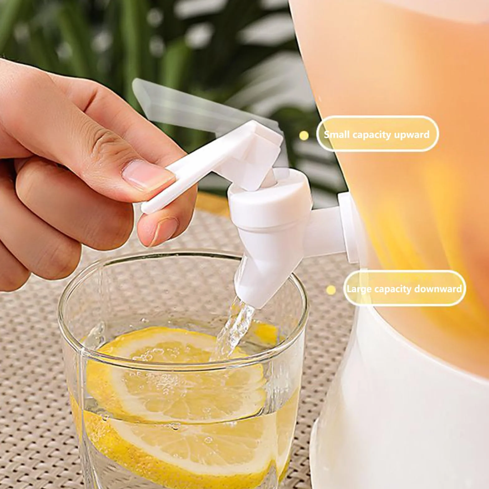 Beverage Dispenser, 5.3L Drink Dispenser with Spigot, Rotating Jug, Leakproof Pitcher, Sturdy Water Container Three Compartment Design for Juice Iced Tea Lemonade Cold Brew