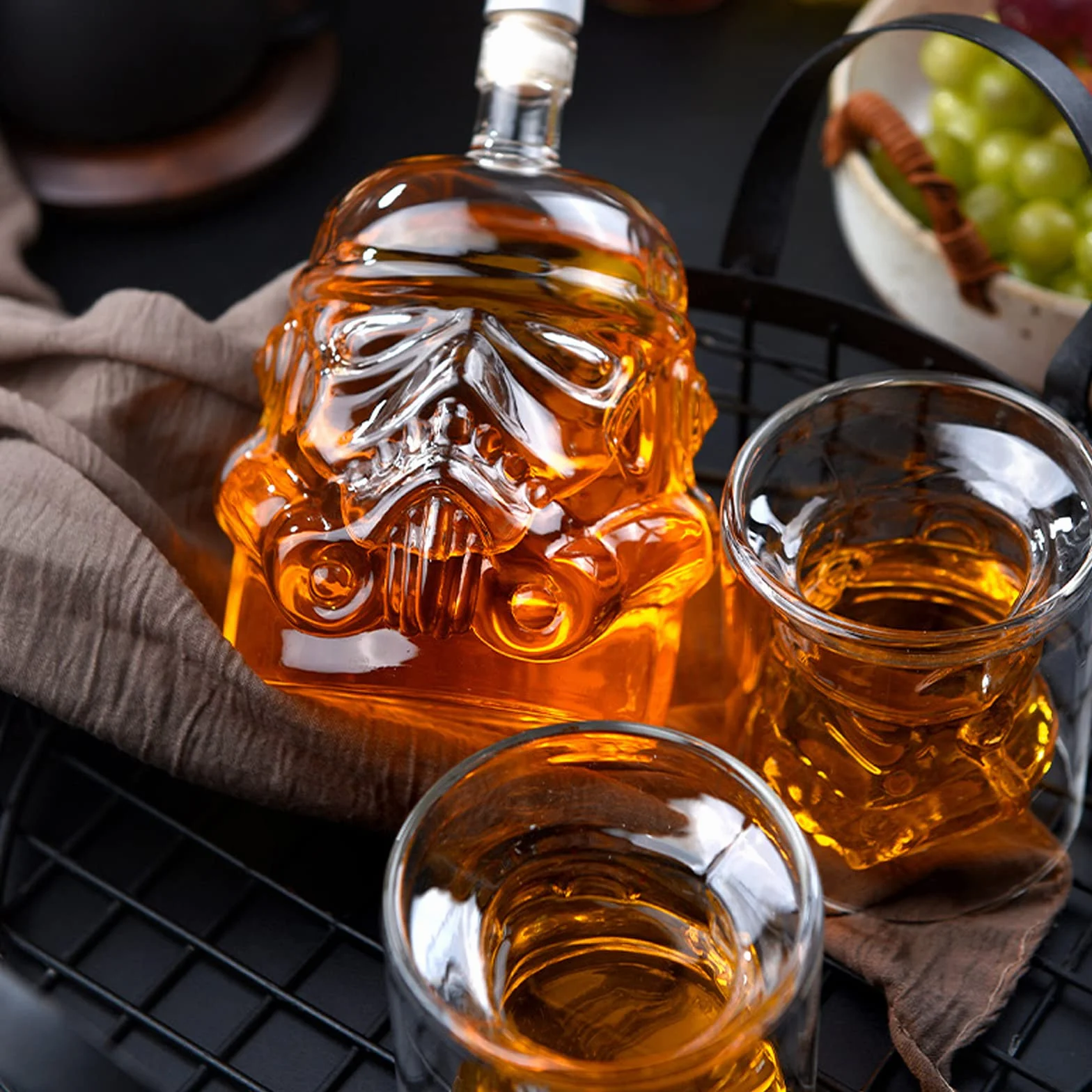 Butelka do whisky, karafka, karafka z 2 szklankami, szklanki do whisky, karafka do wina, likieru, szkockiego, bourbona, brandy, 750 ml