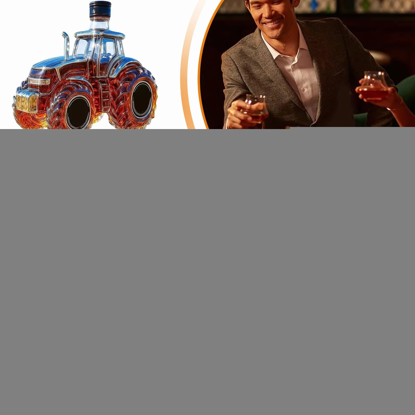 Szklane butelki do whisky - 300ml Traktor Design Pojemnik napoje, Karaffa do alkoholu, rodzinne ?wi?ta, imprezy, Bo?e Narodzenie, wesela, napoje