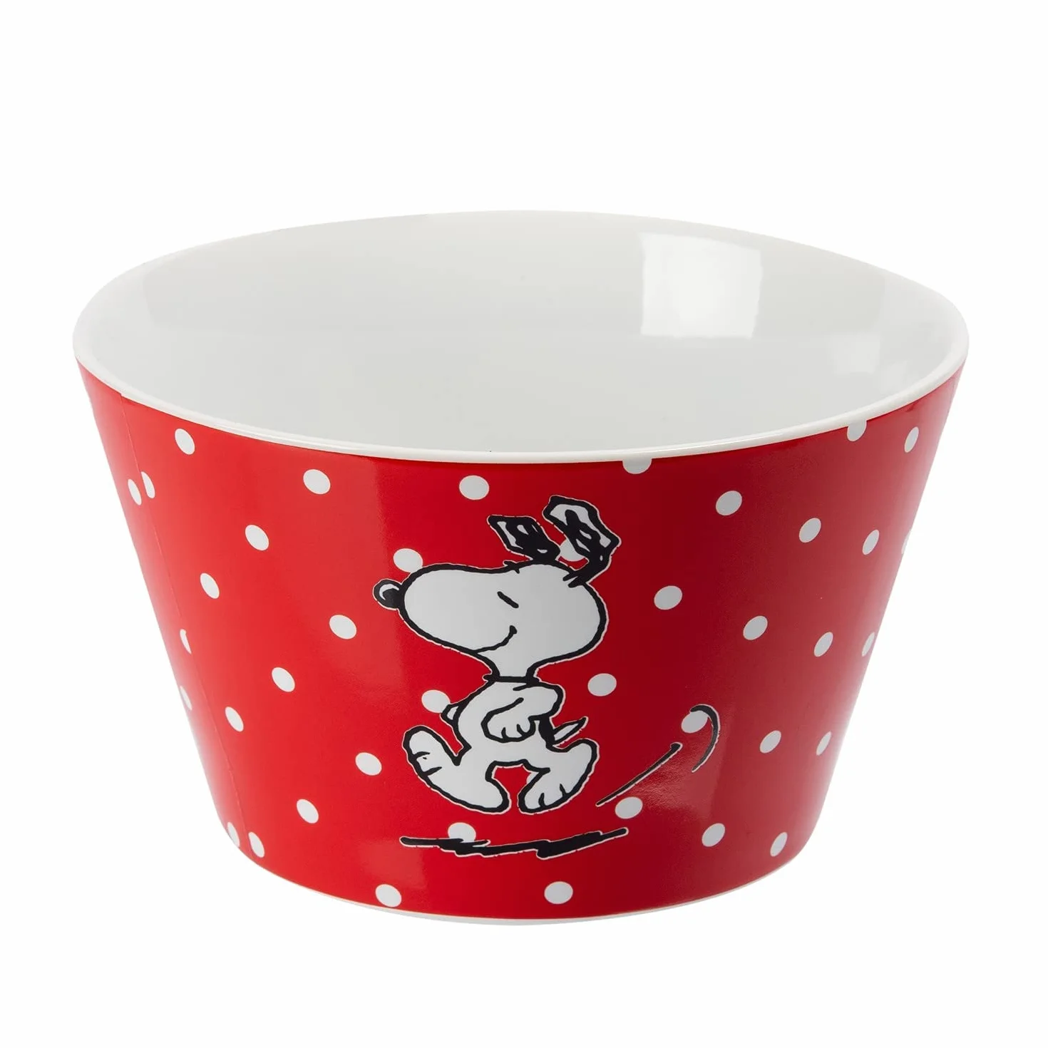 Peanuts Snoopy - miseczka na musli miska czerwona z kropkami z porcelany 500 ml