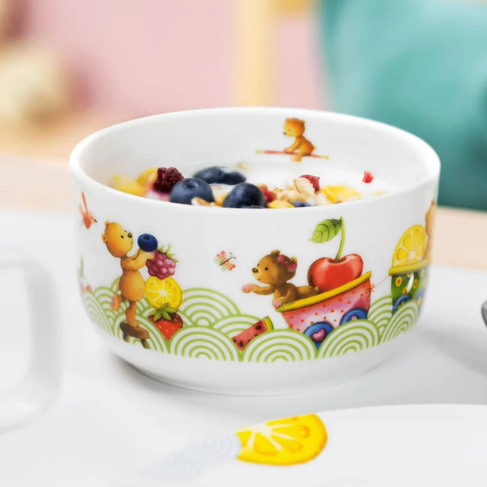 Villeroy & Boch Hungry as a Bear miska na musli, 440 ml, wysokiej jakości porcelana, biała/kolorowa