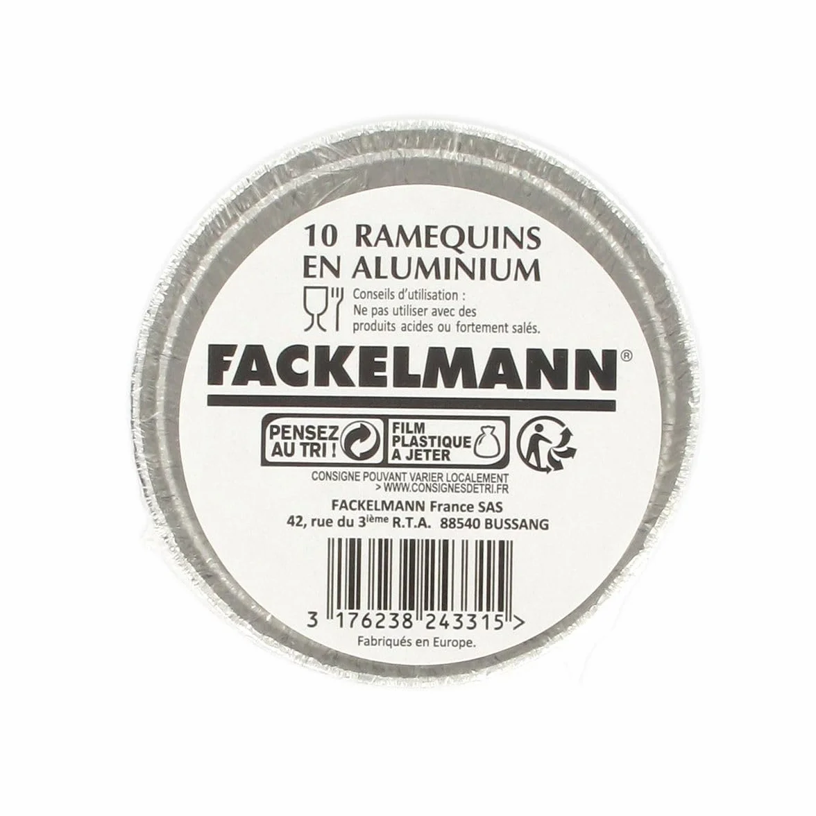 Fackelmann 2433150 miseczki x10, aluminium, szare, 8,9 x 4 x 4 cm