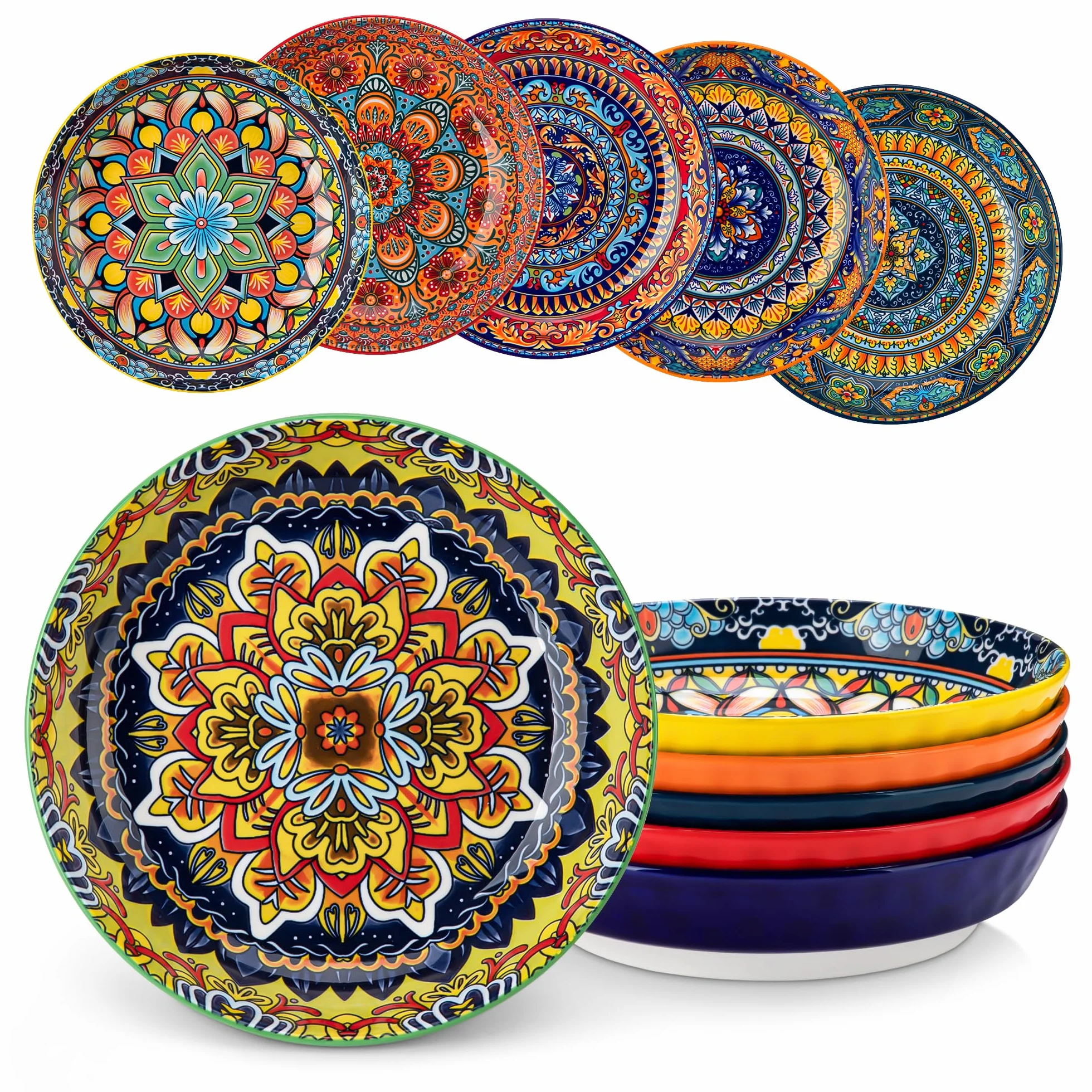 vancasso KRVI miski do makaronu, miski do sałatek 907 ml, zestaw 6 szt