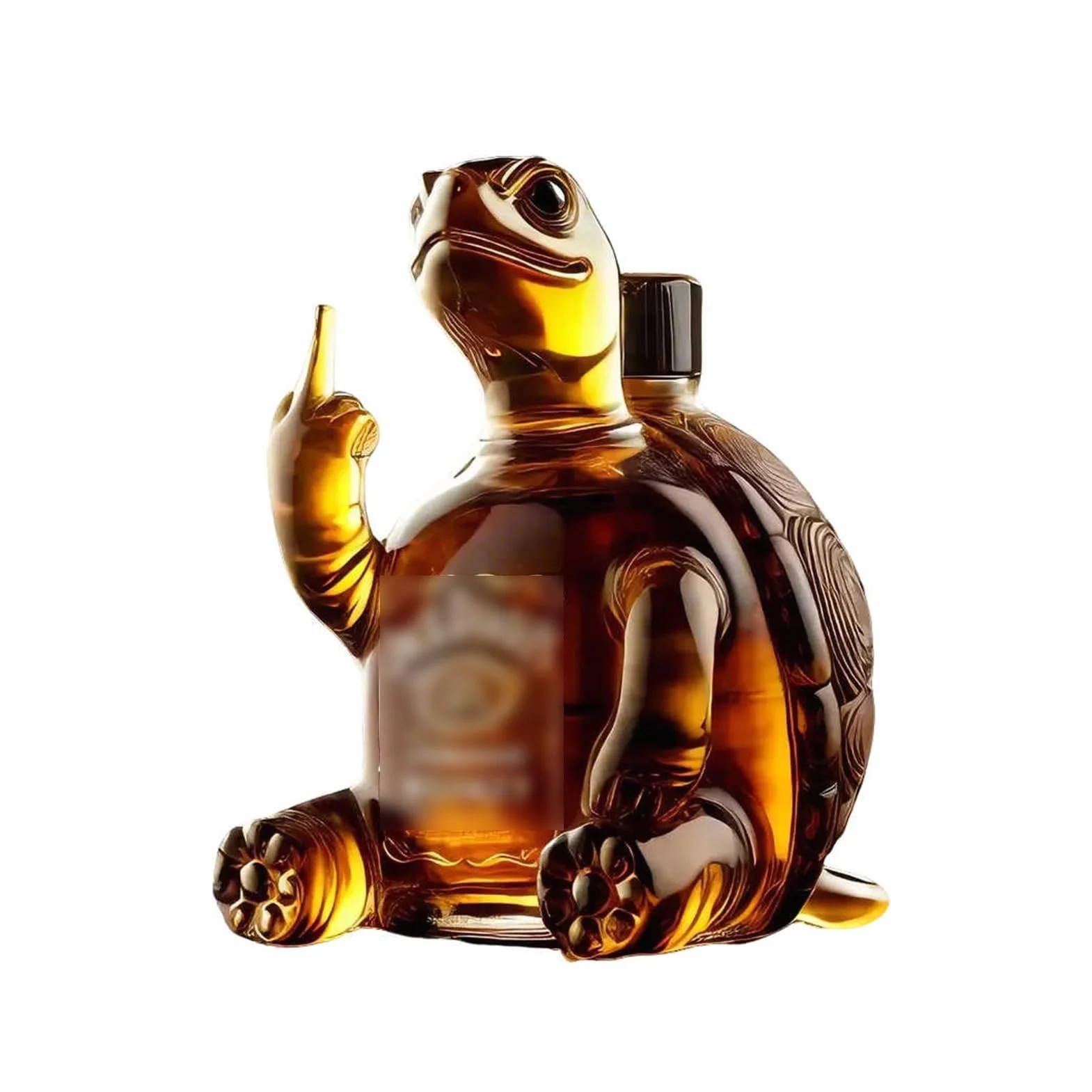 Karafka do whisky - statuetka artystyczna, 300 ml kreatywna karafka do czerwonego wina, ciekawe ozdoby do szklanej karafki do whisky, rzeźba butelki żółwia whisky, butelka wina