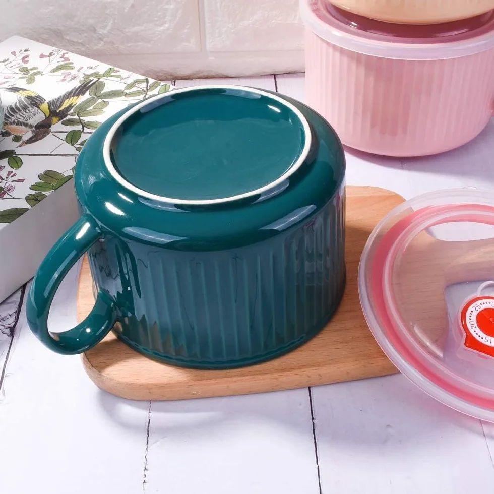 Duży kubek do kawy i filiżanka do zupy, 700 ml, ceramiczna filiżanka do herbaty, duża miseczka do musli z uchwytem, porcelanowy kubek do herbaty, salaterka, miska ramenu, 461