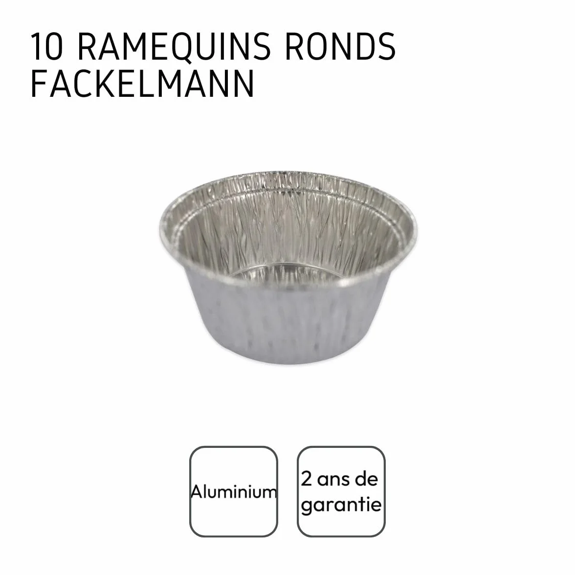 Fackelmann 2433150 miseczki x10, aluminium, szare, 8,9 x 4 x 4 cm