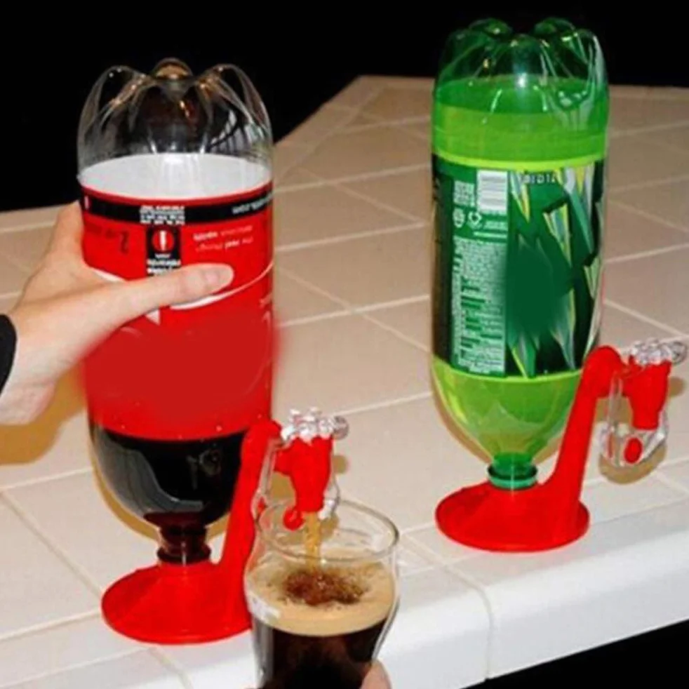 Dozownik Napojów, Dozownik Napojów do Napojów Gazowanych Koks Soda Dozownik Napojów Butelka Odwrócone Fontanny do Picia na imprezę Home Bar Plastikowy Typ Nacisku Dłoni Narzędzie