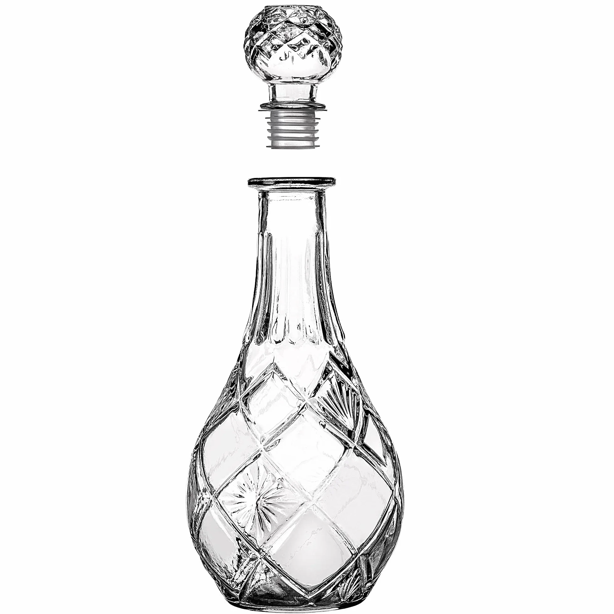 KADAX Karafka do napojów, stylowa karafka do whisky dla mężczyzn, klasyczna karafka do wina o wyjątkowym wzornictwie, butelka do whisky jako prezent (0,8 l, 1 szt.)