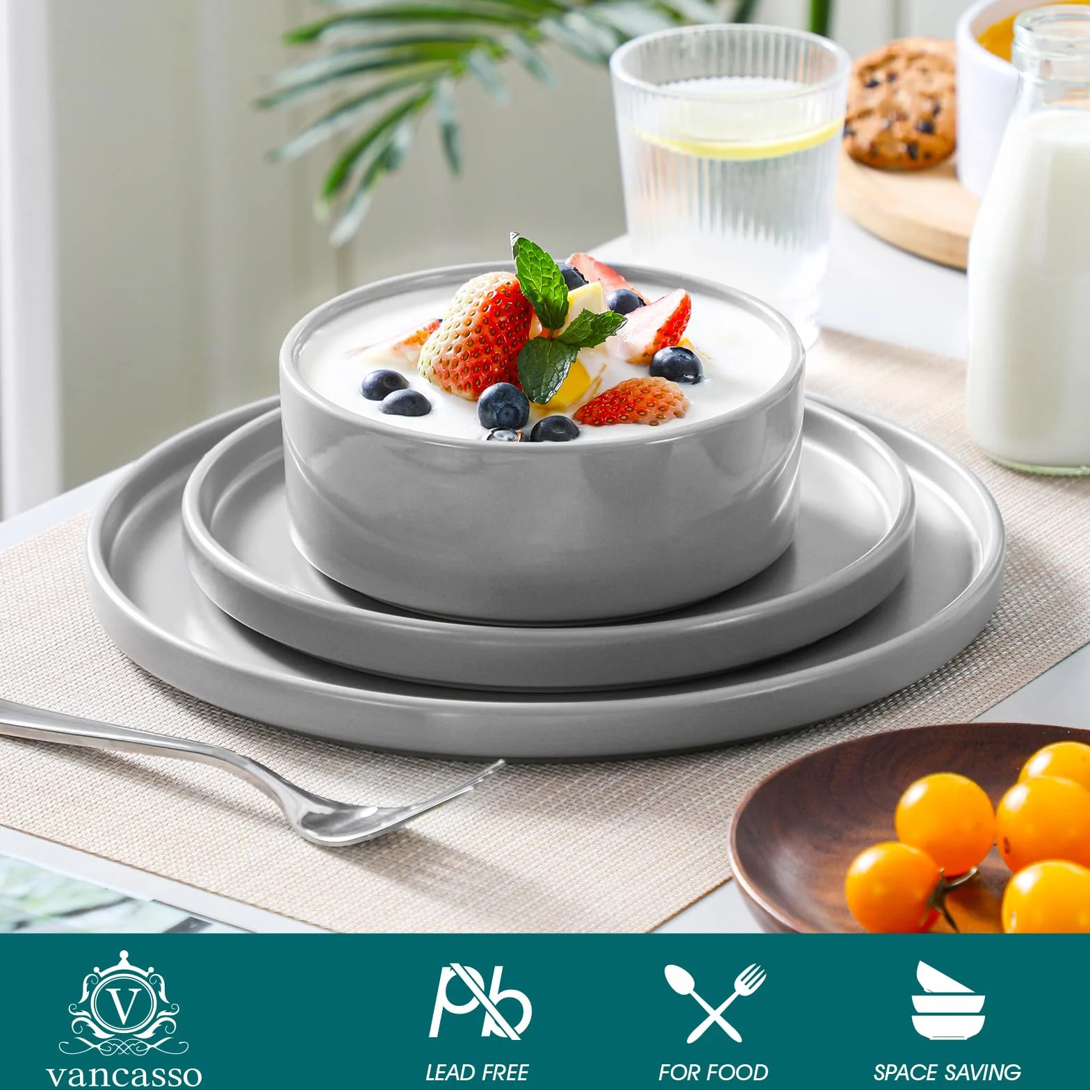 vancasso Venus 680 ml, zestaw 6 misek na musli, 15 cm, ceramiczne miski do zupy do kuchni, duży zestaw misek, miski dla psów, kuchenki mikrofalowej, piekarnika i zmywarki, wielokolorowe