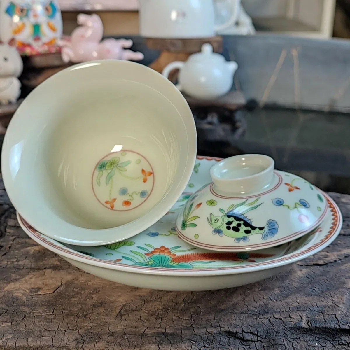 Ceramiczny Gaiwan w antycznym stylu, 170 ml 161.6 g, domowy zestaw do parzenia herbaty Kung Fu