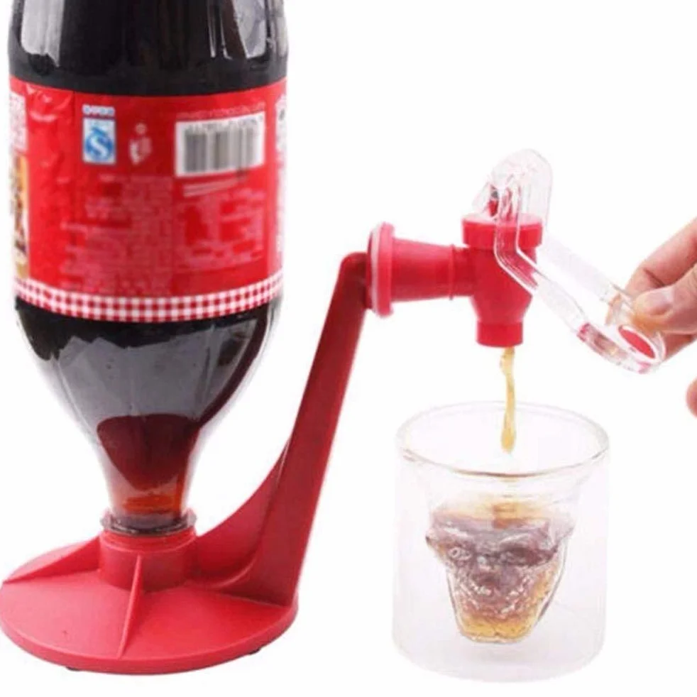 Dozownik Napojów, Dozownik Napojów do Napojów Gazowanych Koks Soda Dozownik Napojów Butelka Odwrócone Fontanny do Picia na imprezę Home Bar Plastikowy Typ Nacisku Dłoni Narzędzie