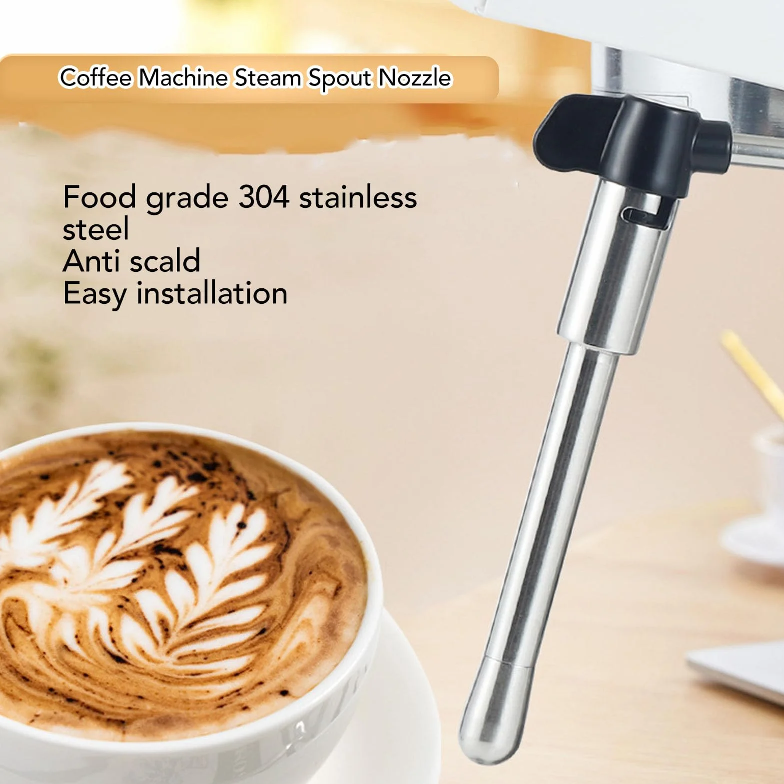Dysza Parowa do Ekspresu do Kawy EC685, Dysza Parowa do Mleka ze Stali Nierdzewnej do Ekspresów do Kawy, Końcówka Dyszy Parowej do Spieniacza Mleka do Espresso, Końcówka Dyszy