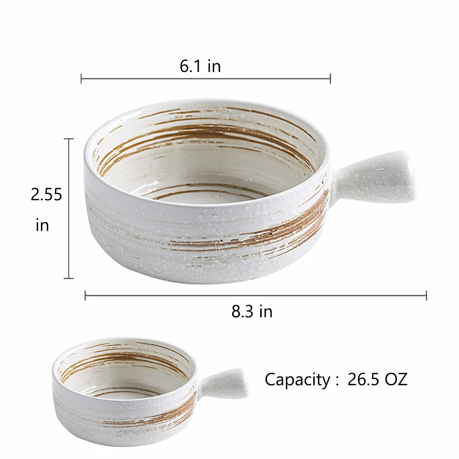 Miski do zupy z uchwytem, ceramiczna miska na zupę cebulową, nadaje się do kuchenki mikrofalowej i piekarnika (D, 737.1 g), BL-SP-129