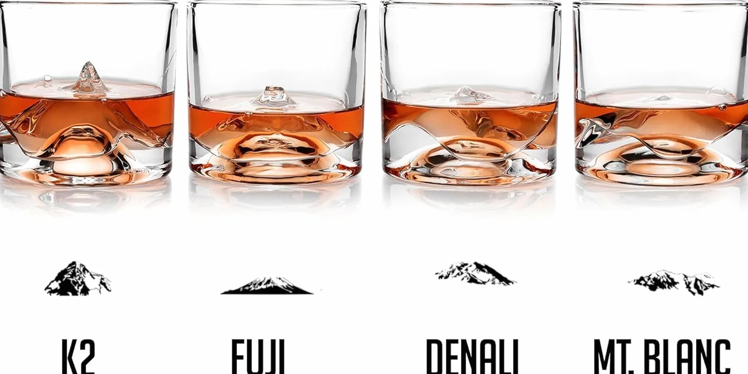 LIITON The Peaks karafka do whisky, zestaw 5 sztuk, Denali, Everest, Fuji Mont Blanc