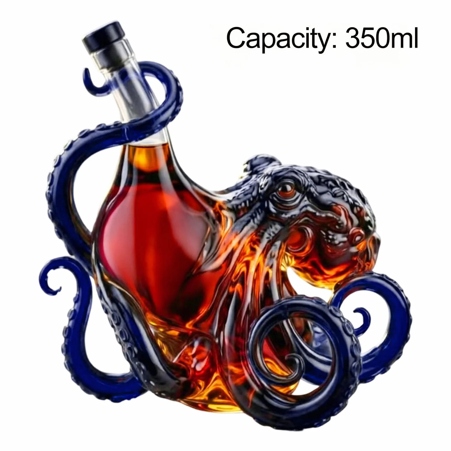 Rum Edition butelka z ośmiornicą 3D, dekoracja głębinowa butelka Stanley, ekspozycja sztuki żeglarskiej, ekspozycja na wino, likier, napoje gazowane i kubek Stanley