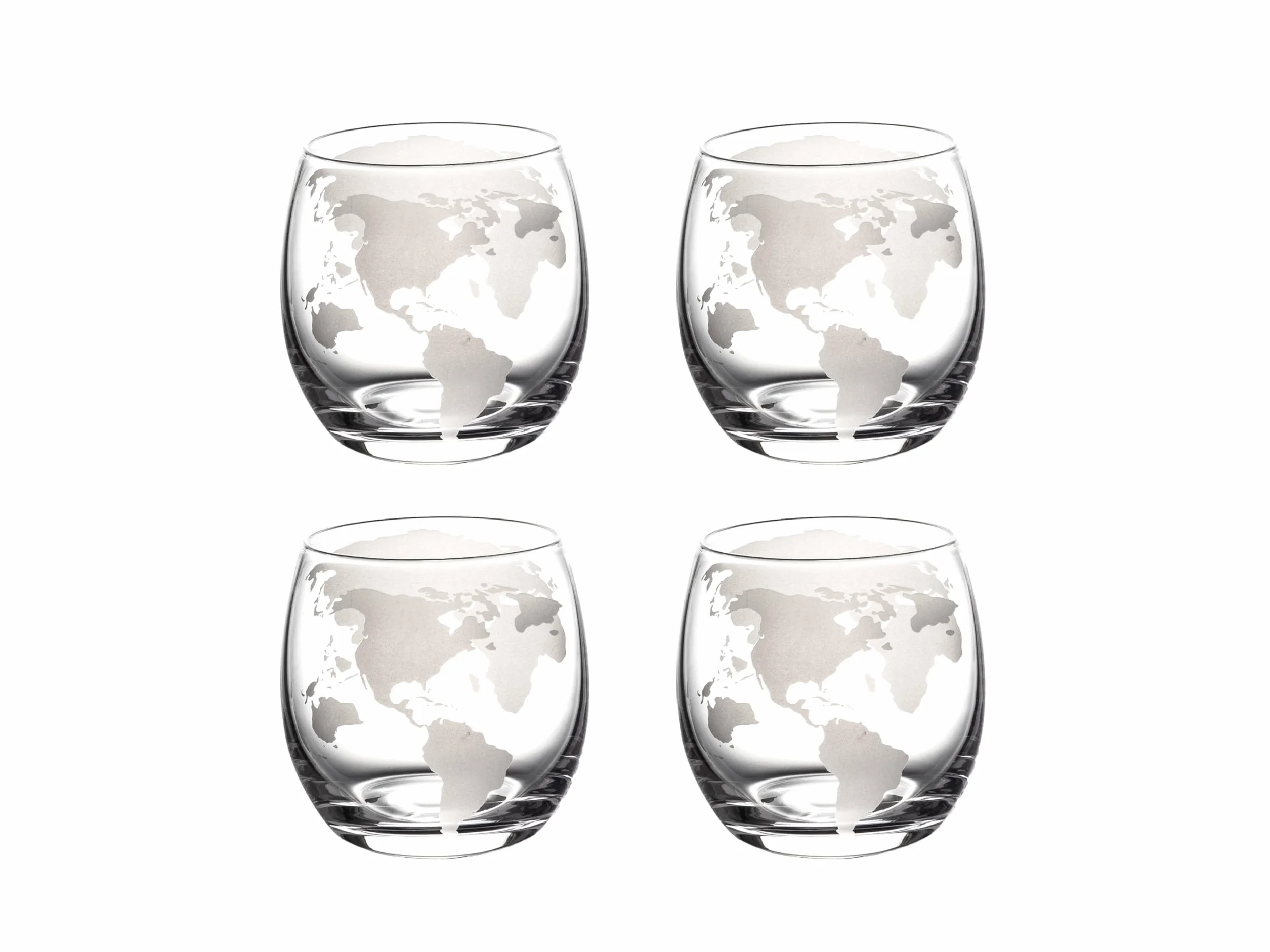 Hanseküche Zestaw karafki do whisky – globus dekanter 900 ml z 4 szklankami do whisky – elegancki zestaw dekanterów do whisky dla mężczyzn – pomysł na prezent na urodziny, Dzień Ojca lub Boże