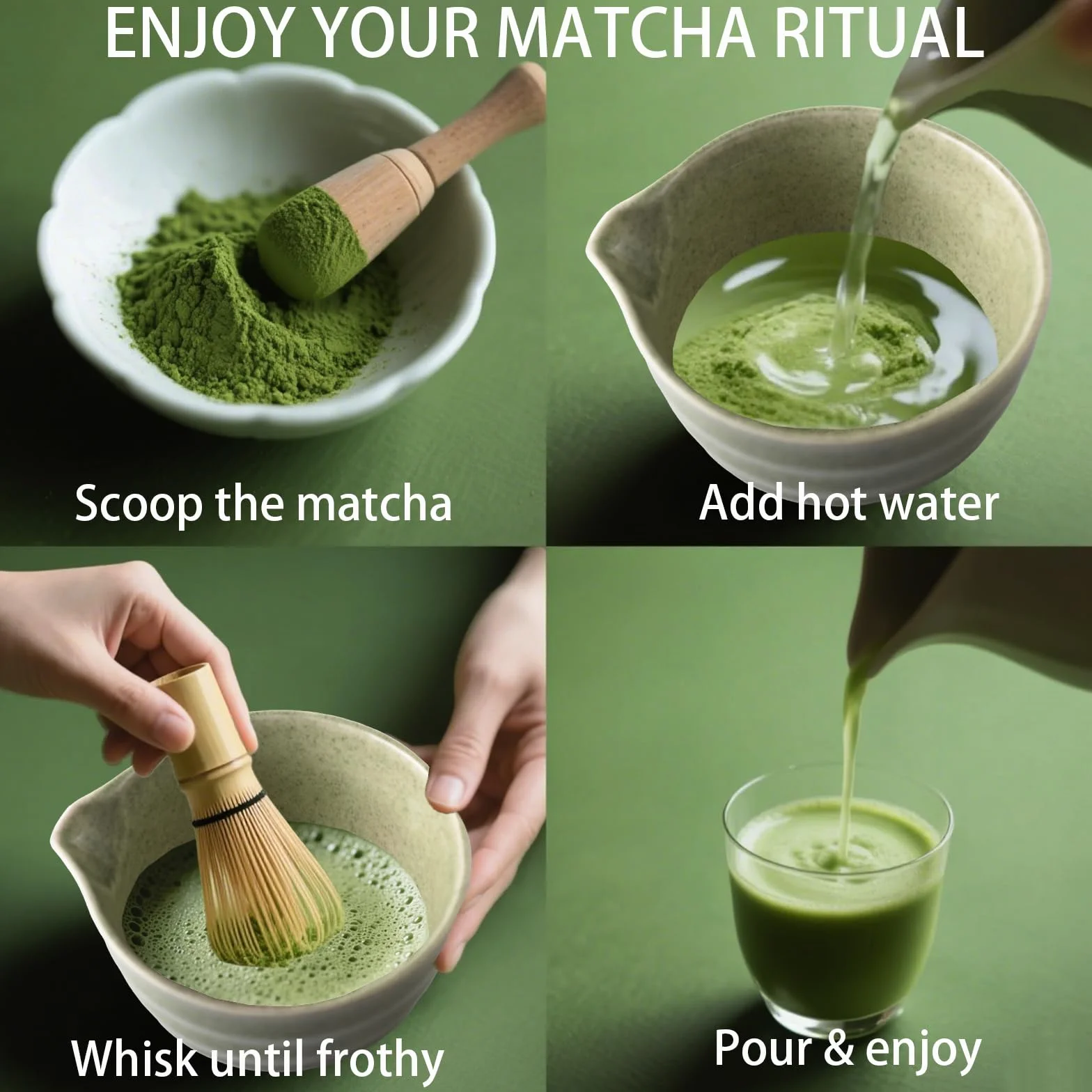 Zestaw do Matchy - 5-częściowy zestaw do herbaty Matcha zestaw dla początkujących zawiera trzepaczkę do Matchy sitko do Matchy czarkę do Matchy z dzióbkiem Chasen i łyżeczkę do Matchy