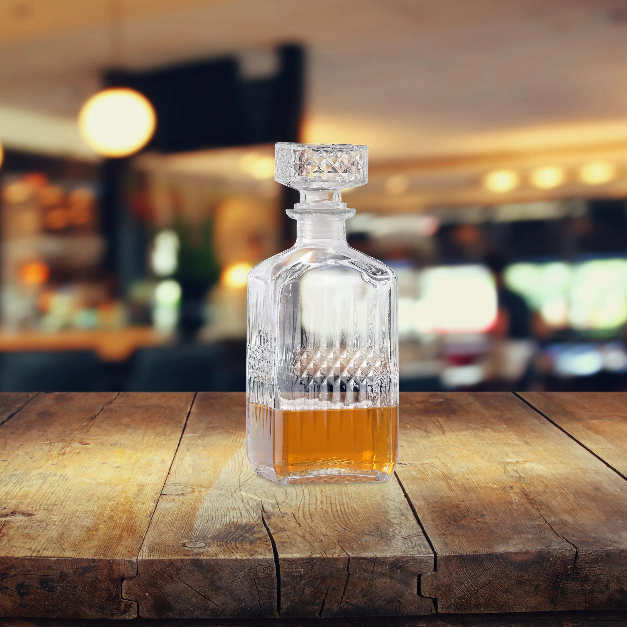 Relaxdays, karafka do whisky, fiolka na whiskey, butelka 900 ml, flakon na alkohol do domowego barku, przezroczysta