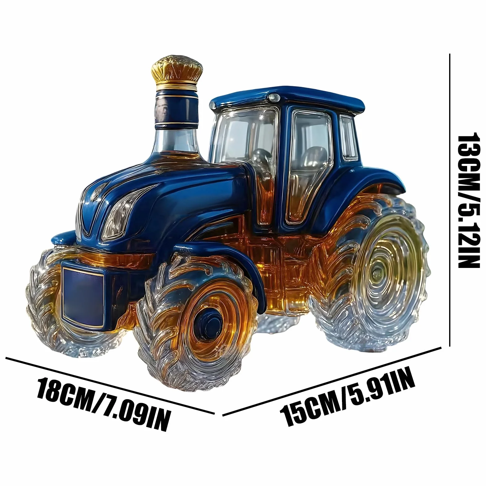 Karafki na alkohol - szklana butelka traktora na uroczystość | szklanka z zabawnym akcentem, wódka burbon, tequila, dekoracja domu, bar, biuro, restauracja, prezent urodzinowy dla mężczyzn i taty