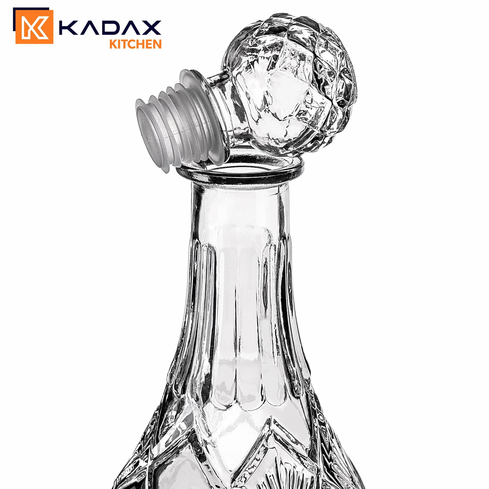 KADAX Karafka do napojów, stylowa karafka do whisky dla mężczyzn, klasyczna karafka do wina o wyjątkowym wzornictwie, butelka do whisky jako prezent (0,8 l, 1 szt.)