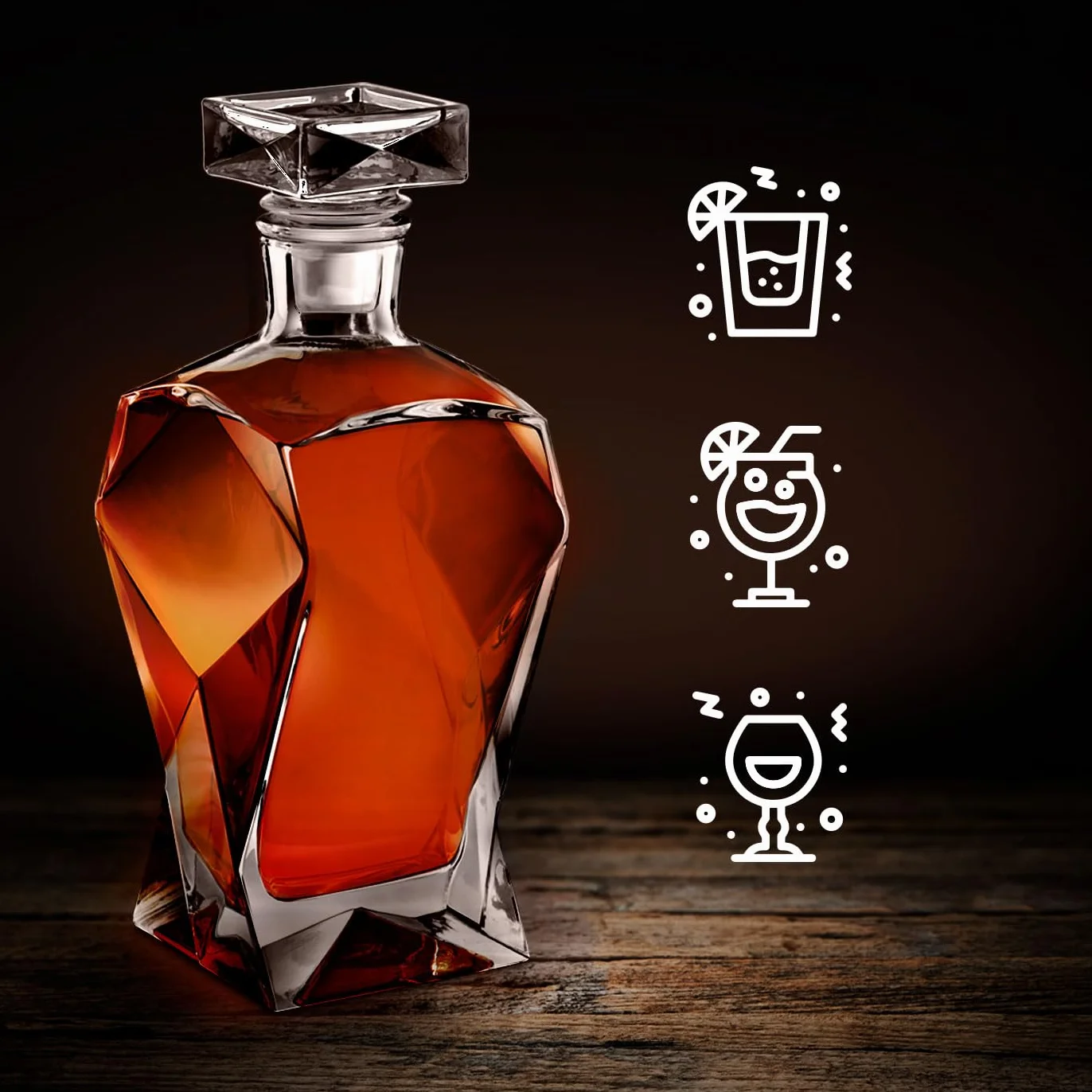Maverton Karafka do Whisky – 700 ml - Elegancki Prezent dla Mężczyzny - Ekskluzywne Szkło do Stylowych Degustacji - Na Dzień Ojca, Urodziny, Jubileusz