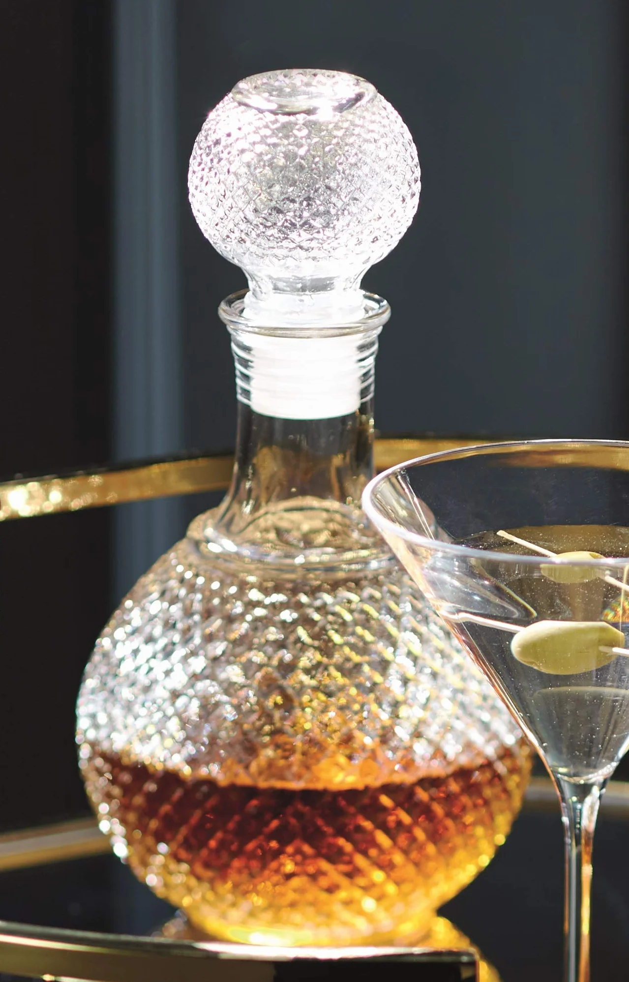 BarCraft Karafka do whisky i marki, szkło cięte, korek z silikonową uszczelką, 1 l