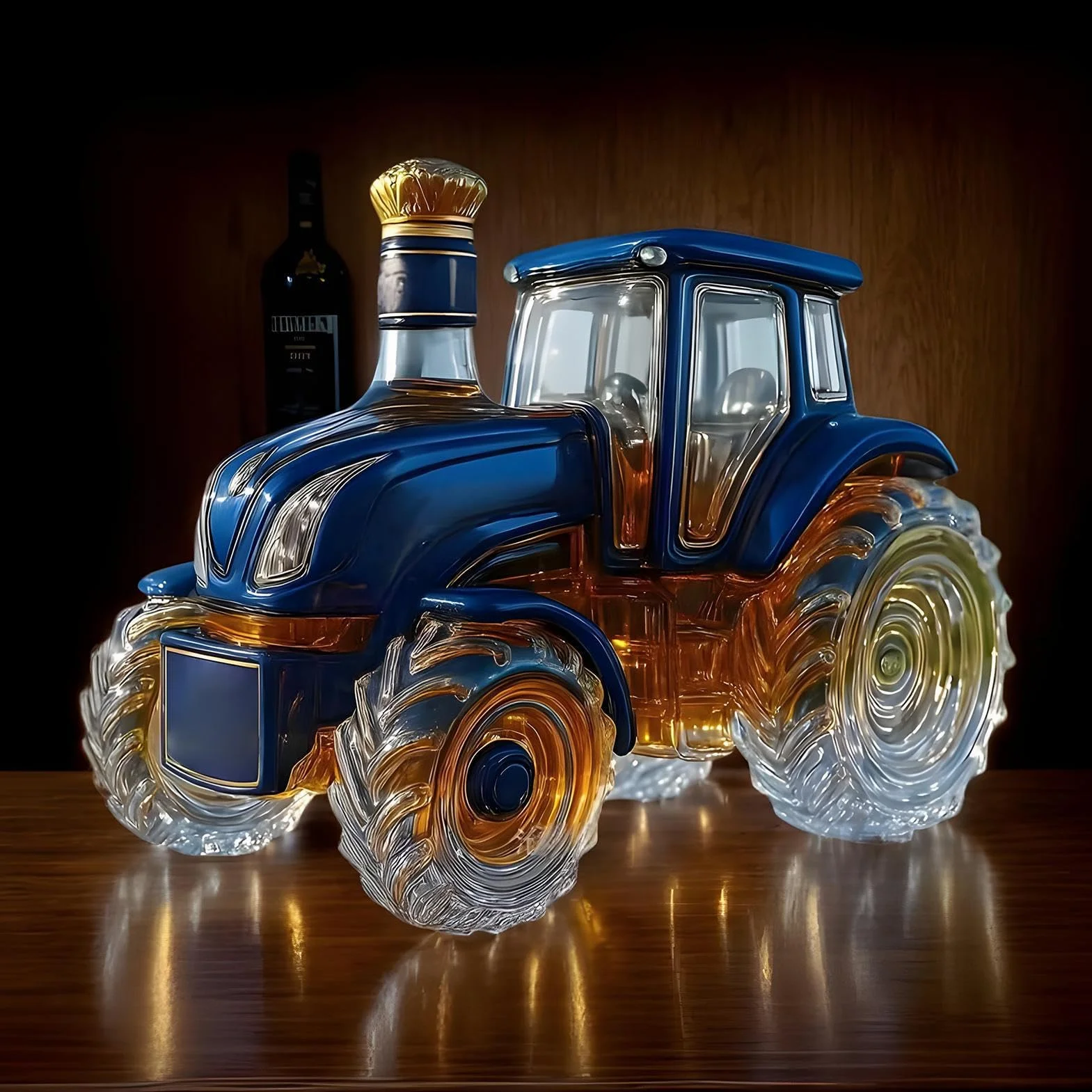 Karafki na alkohol, pusty zabawny traktor, dekoracyjna szklana karafka do whisky, nowość naczynie do serwowania alkoholu do wina burbona, dekoracja domu, baru, biura, restauracji, na urodziny, Boże
