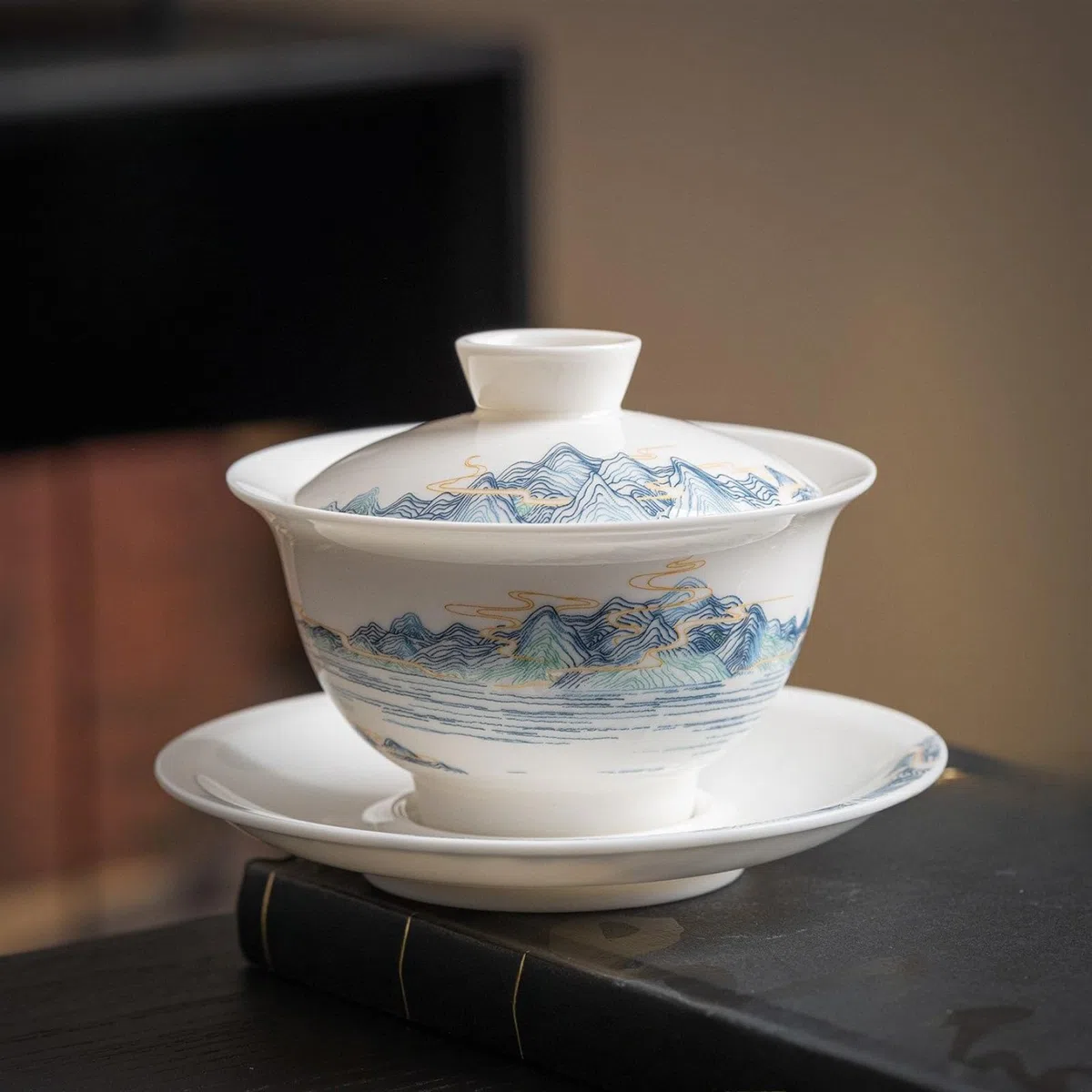 Baranina tłuszcz jadeitowy porcelanowy Gaiwan, 200 ml 200 ml, domowy zestaw do parzenia herbaty Kung Fu