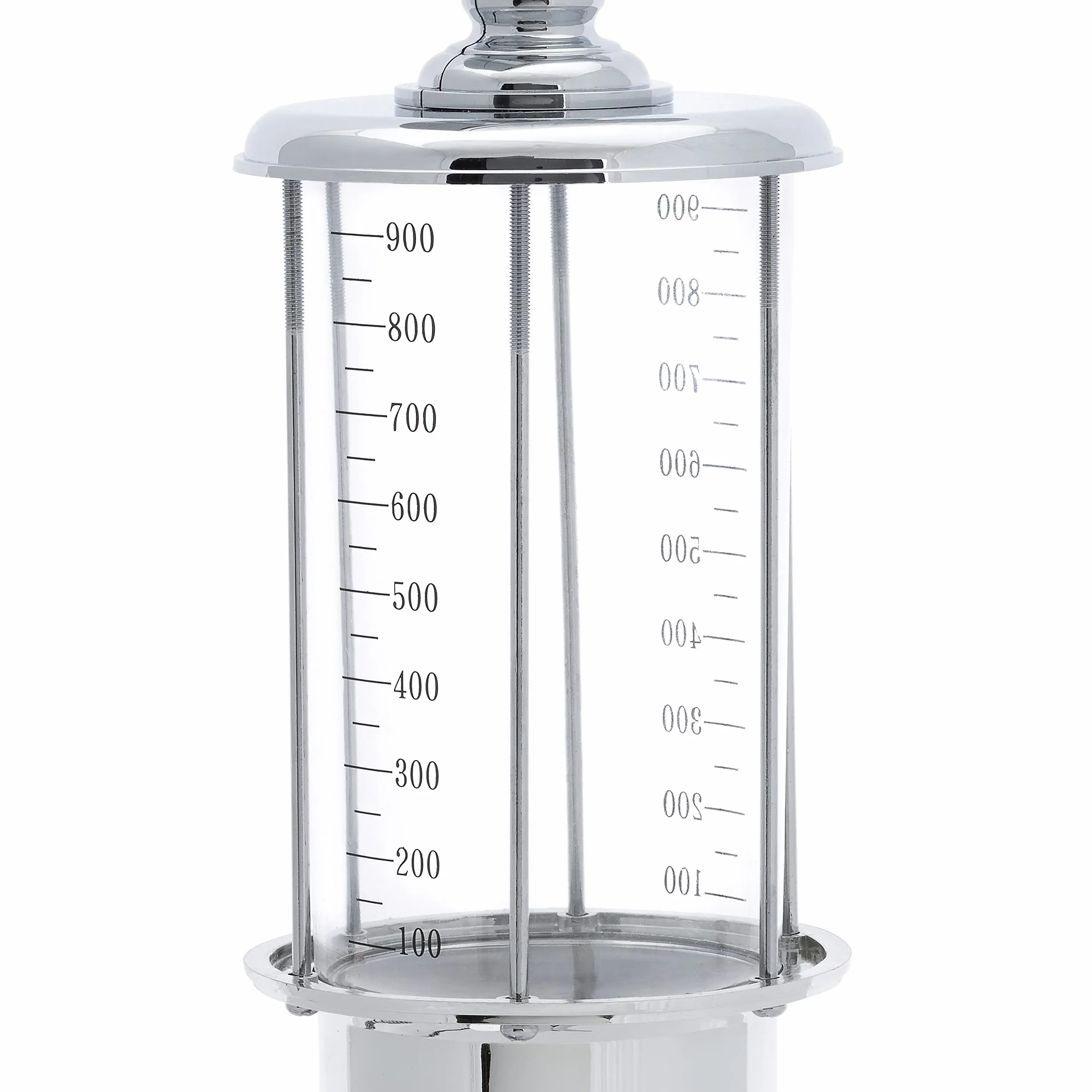 Relaxdays Dozownik do napojów jako dystrybutor do piwa, zabawna kolumna z pistoletem, dystrybutor piwa, metal, 900 ml, chromowany