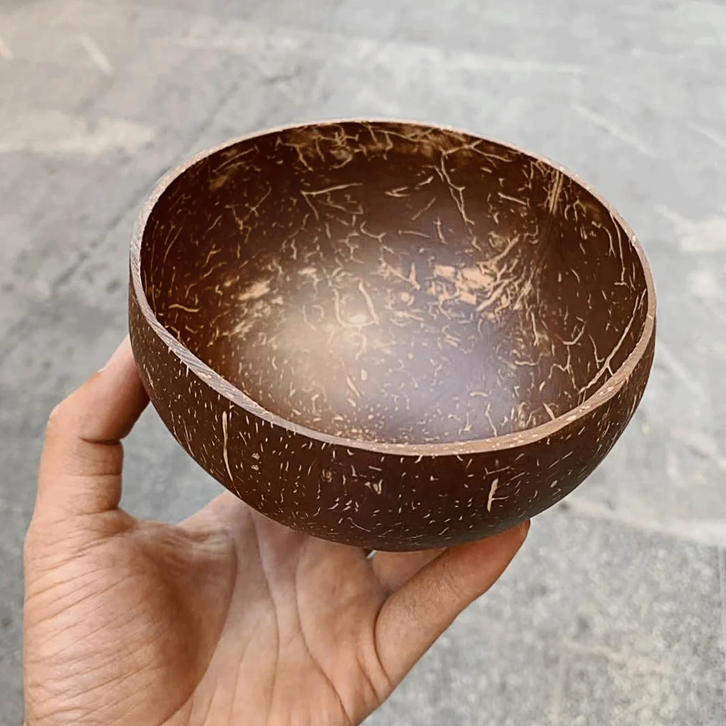 Ręcznie robione skorupki kokosowe, 3-częściowy zestaw misek ze skorupek kokosowych, Coconut bowls set, Smoothie Bowl, miski bez plastiku z łyżeczkami, idealne jako miska do musli, wegańskie