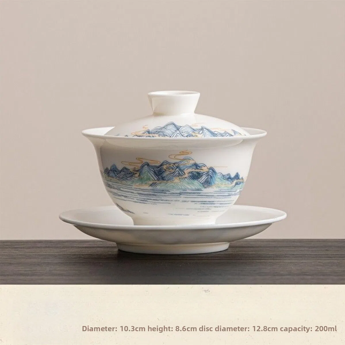 Baranina tłuszcz jadeitowy porcelanowy Gaiwan, 200 ml 200 ml, domowy zestaw do parzenia herbaty Kung Fu