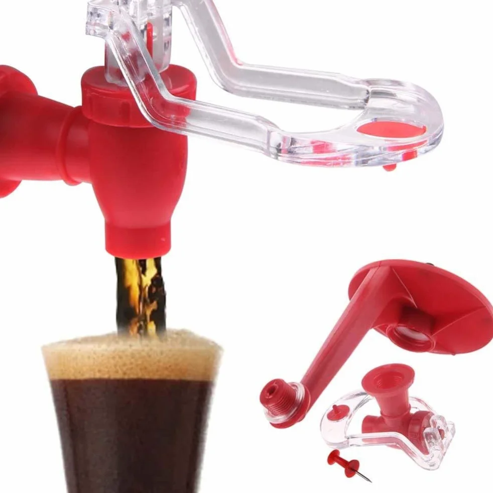 Dozownik Napojów, Dozownik Napojów do Napojów Gazowanych Koks Soda Dozownik Napojów Butelka Odwrócone Fontanny do Picia na imprezę Home Bar Plastikowy Typ Nacisku Dłoni Narzędzie