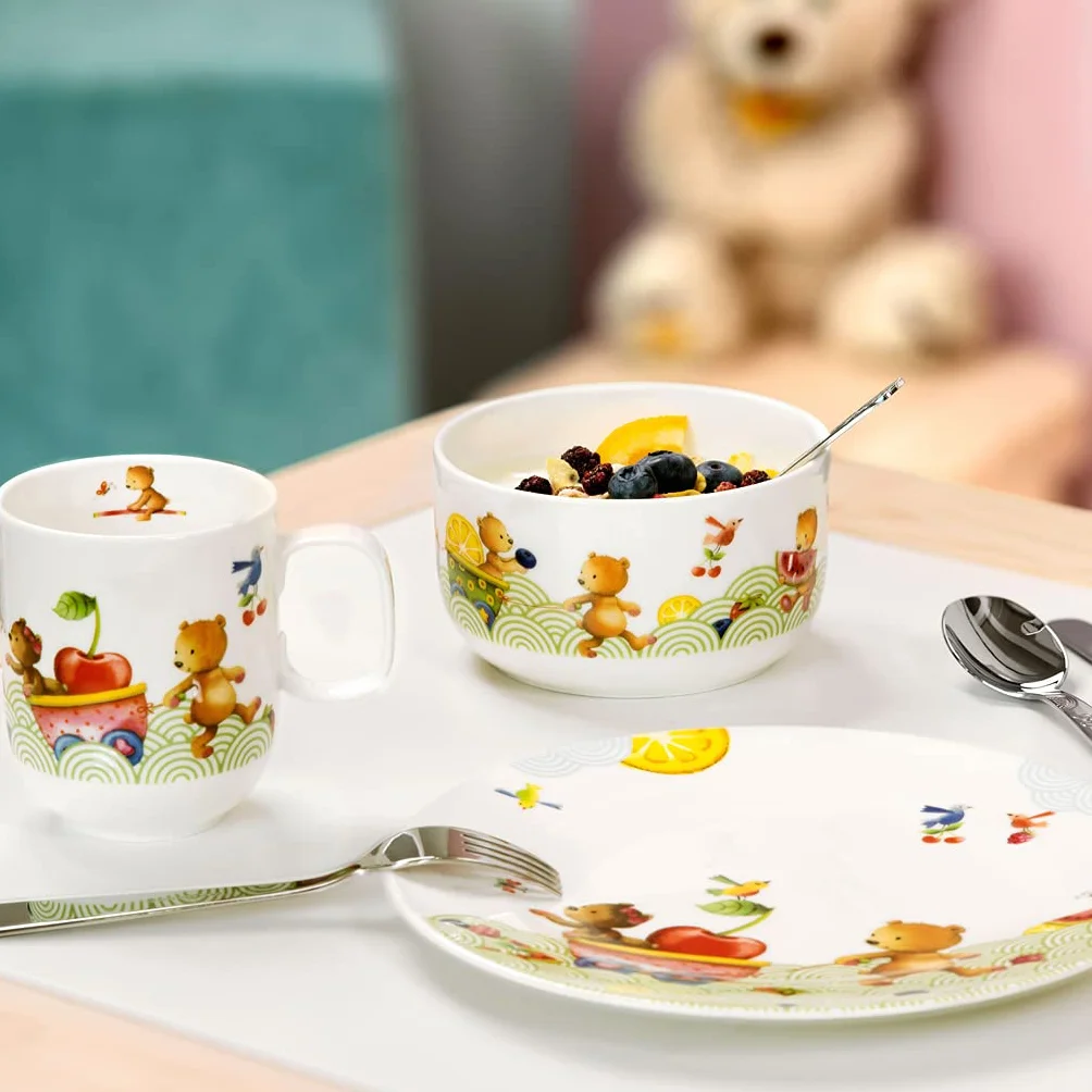 Villeroy & Boch Hungry as a Bear miska na musli, 440 ml, wysokiej jakości porcelana, biała/kolorowa