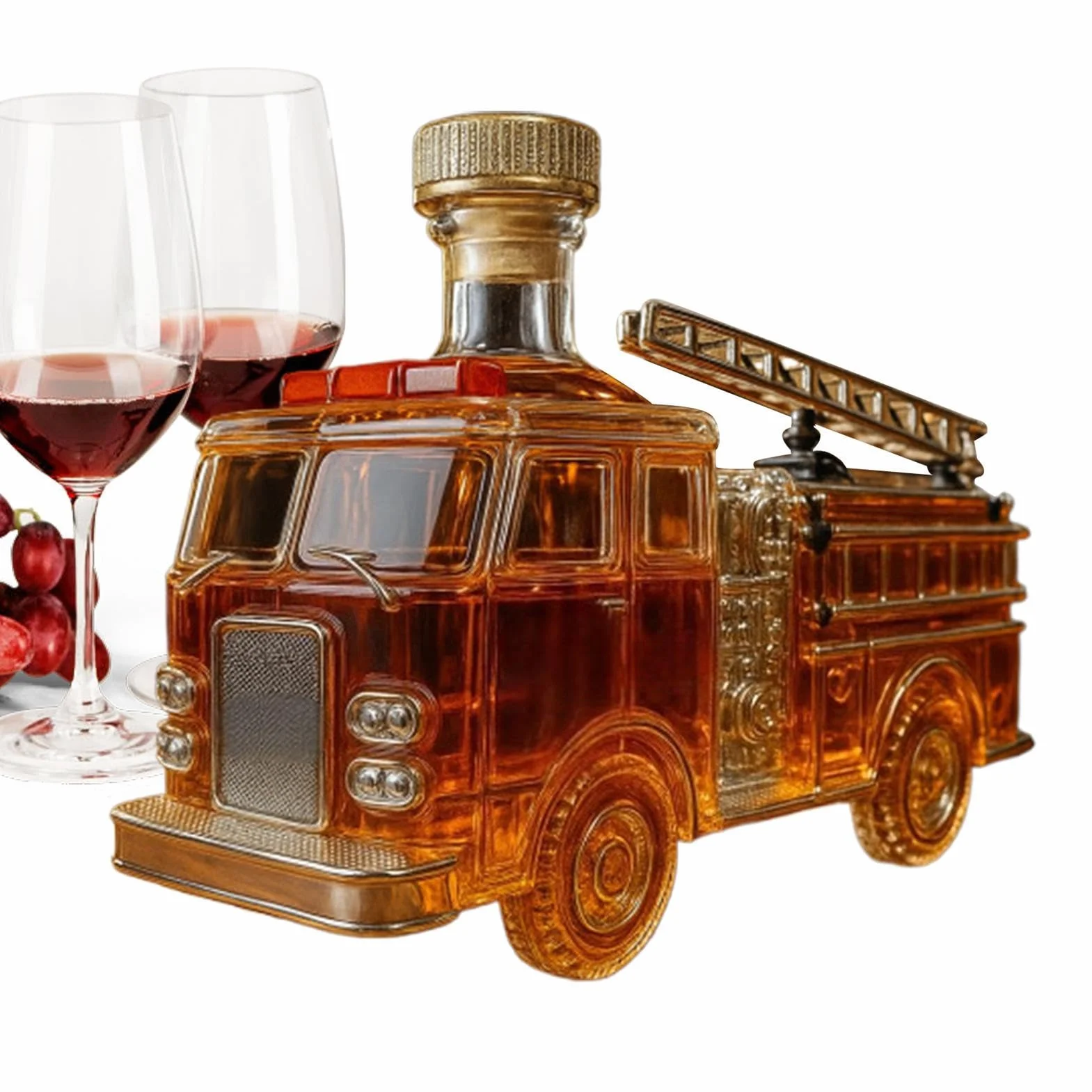 Butelka na alkohol, 300 ml karafka w kształcie wozu strażackiego - szklana karafka na alkohol - na koktajl dom bar ślub szafka świąteczna przyjęcie