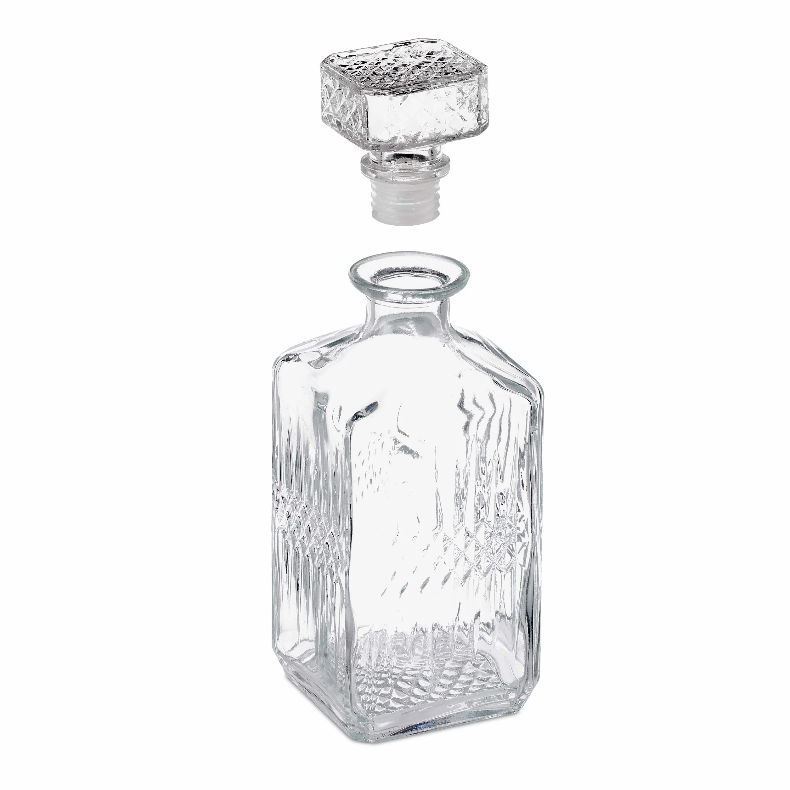 Relaxdays, karafka do whisky, fiolka na whiskey, butelka 900 ml, flakon na alkohol do domowego barku, przezroczysta