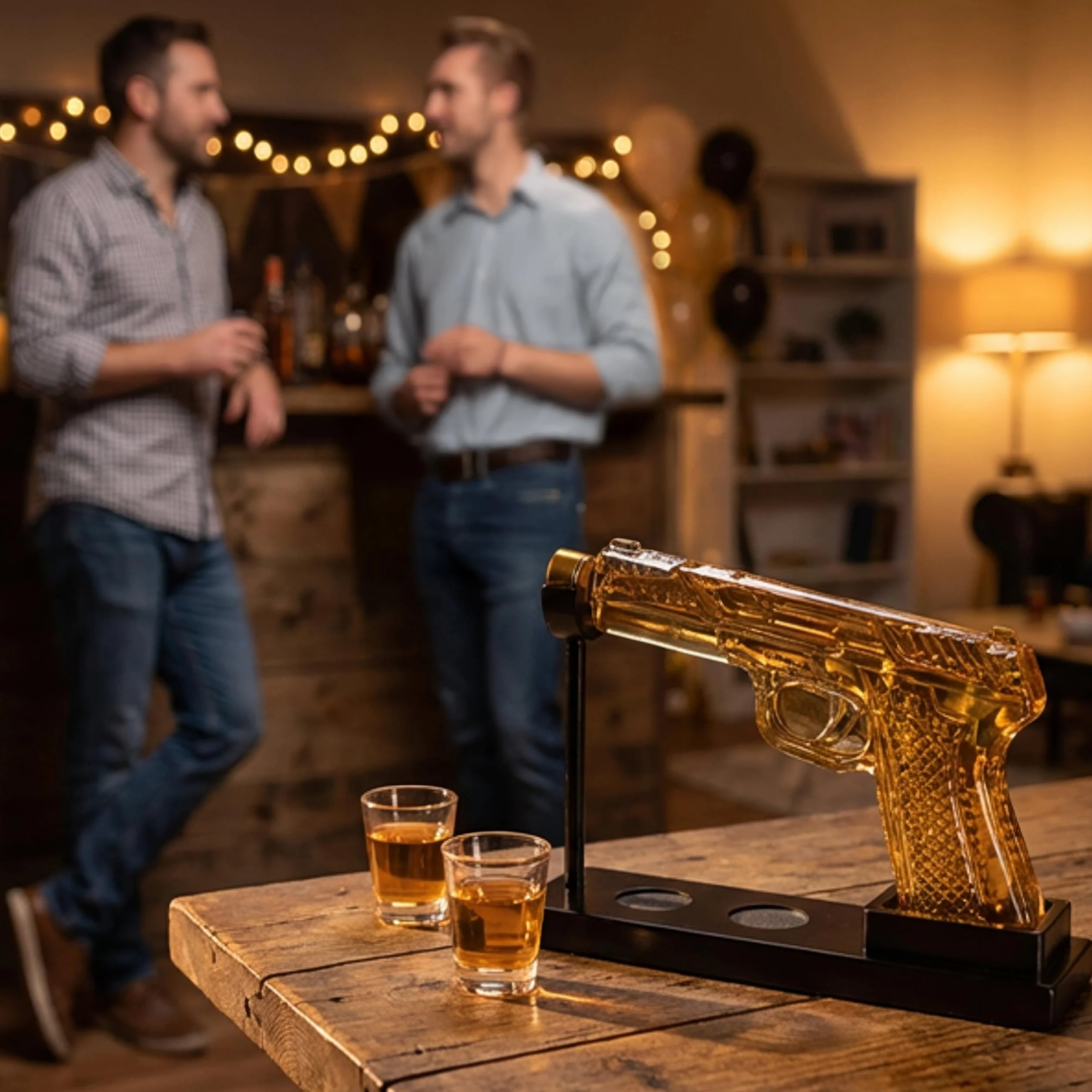 Hanseküche Karafka do whisky z 2 szklankami – karafka 240 ml i szklanki do whisky 60 ml – zestaw upominkowy dla mężczyzn, ojca, brata – dekanter do whisky do bourbona, wódki i wyjątkowe prezenty