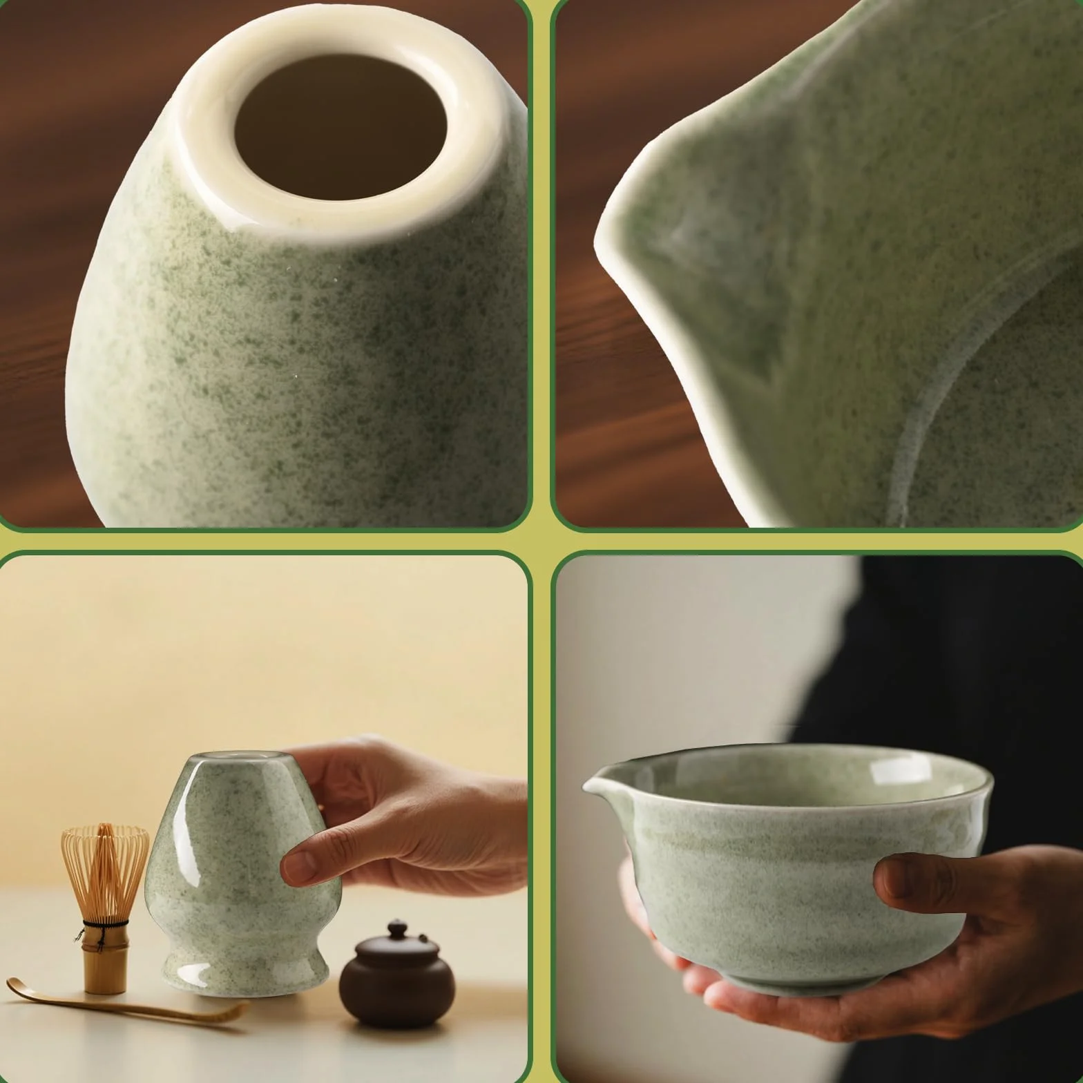 Zestaw do Matchy - 5-częściowy zestaw do herbaty Matcha zestaw dla początkujących zawiera trzepaczkę do Matchy sitko do Matchy czarkę do Matchy z dzióbkiem Chasen i łyżeczkę do Matchy