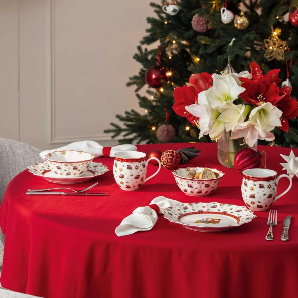 Villeroy & Boch - Toy's Delight jubileuszowy zestaw miseczek 4 szt. kolorowy, Boże Narodzenie, zestaw miseczek dla 4 osób, miski, motyw świąteczny, świąteczna zastawa stołowa, porcelana Premium