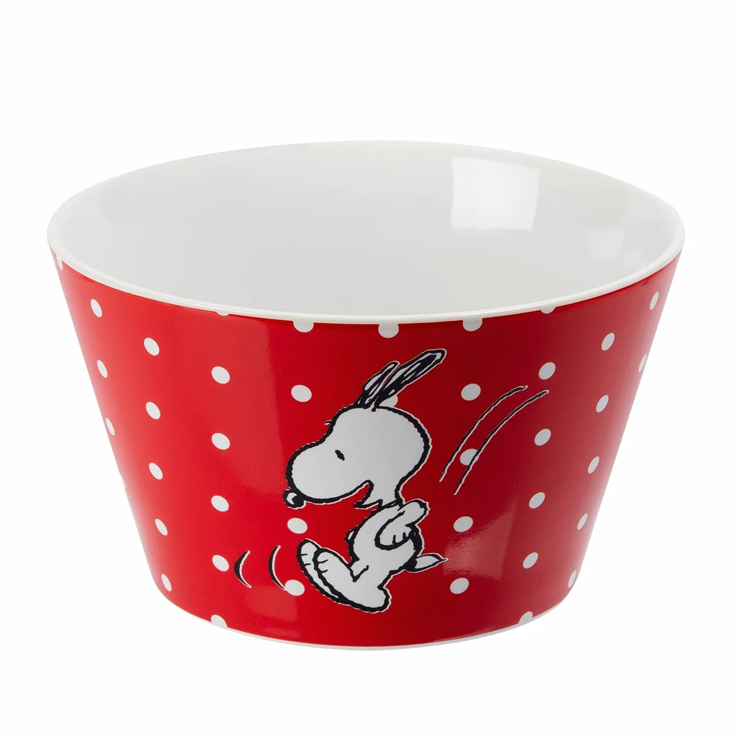 Peanuts Snoopy - miseczka na musli miska czerwona z kropkami z porcelany 500 ml