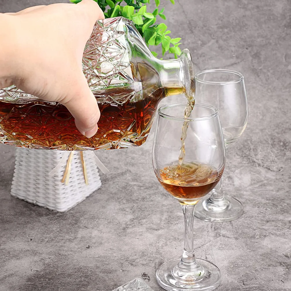 MDLUU Szklana karafka na alkohol, karafka do whiskey z hermetycznym korkiem, karafka na likier do bourbonu, brandy, rumu, szkockiej, 800ml/28oz