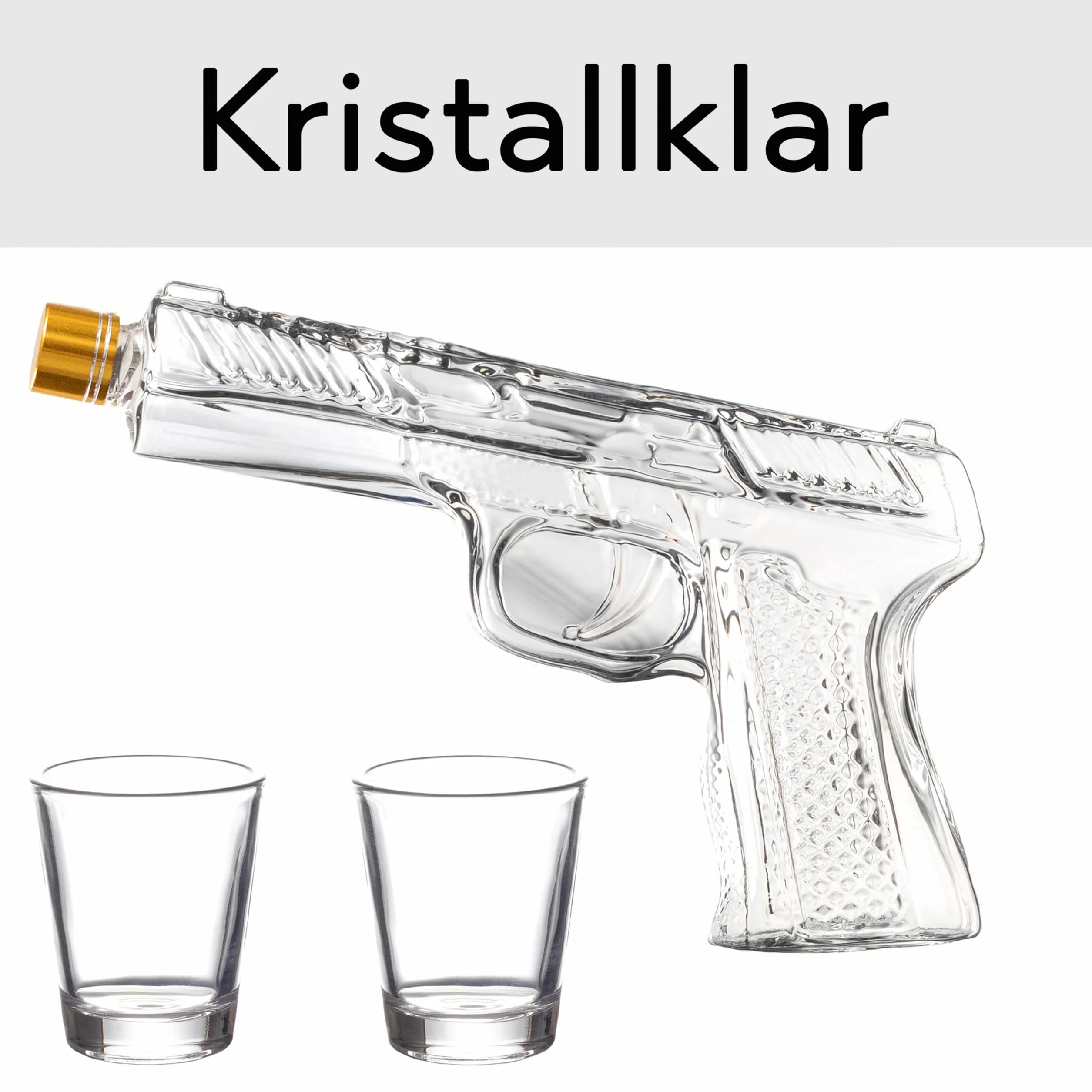 Hanseküche Karafka do whisky z 2 szklankami – karafka 240 ml i szklanki do whisky 60 ml – zestaw upominkowy dla mężczyzn, ojca, brata – dekanter do whisky do bourbona, wódki i wyjątkowe prezenty