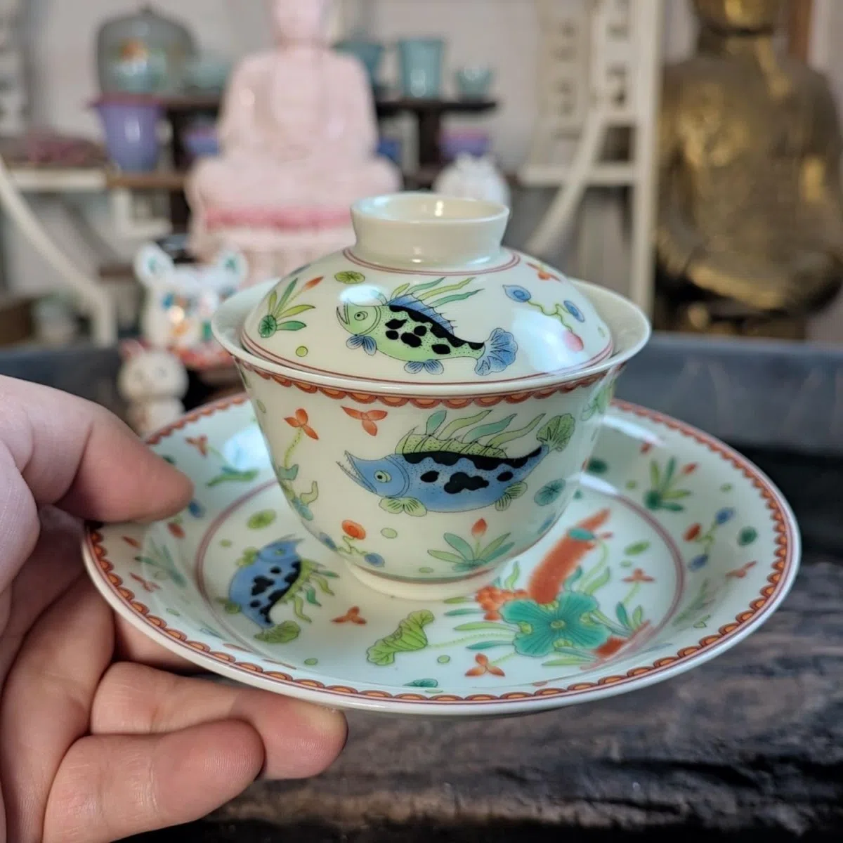 Ceramiczny Gaiwan w antycznym stylu, 170 ml 161.6 g, domowy zestaw do parzenia herbaty Kung Fu
