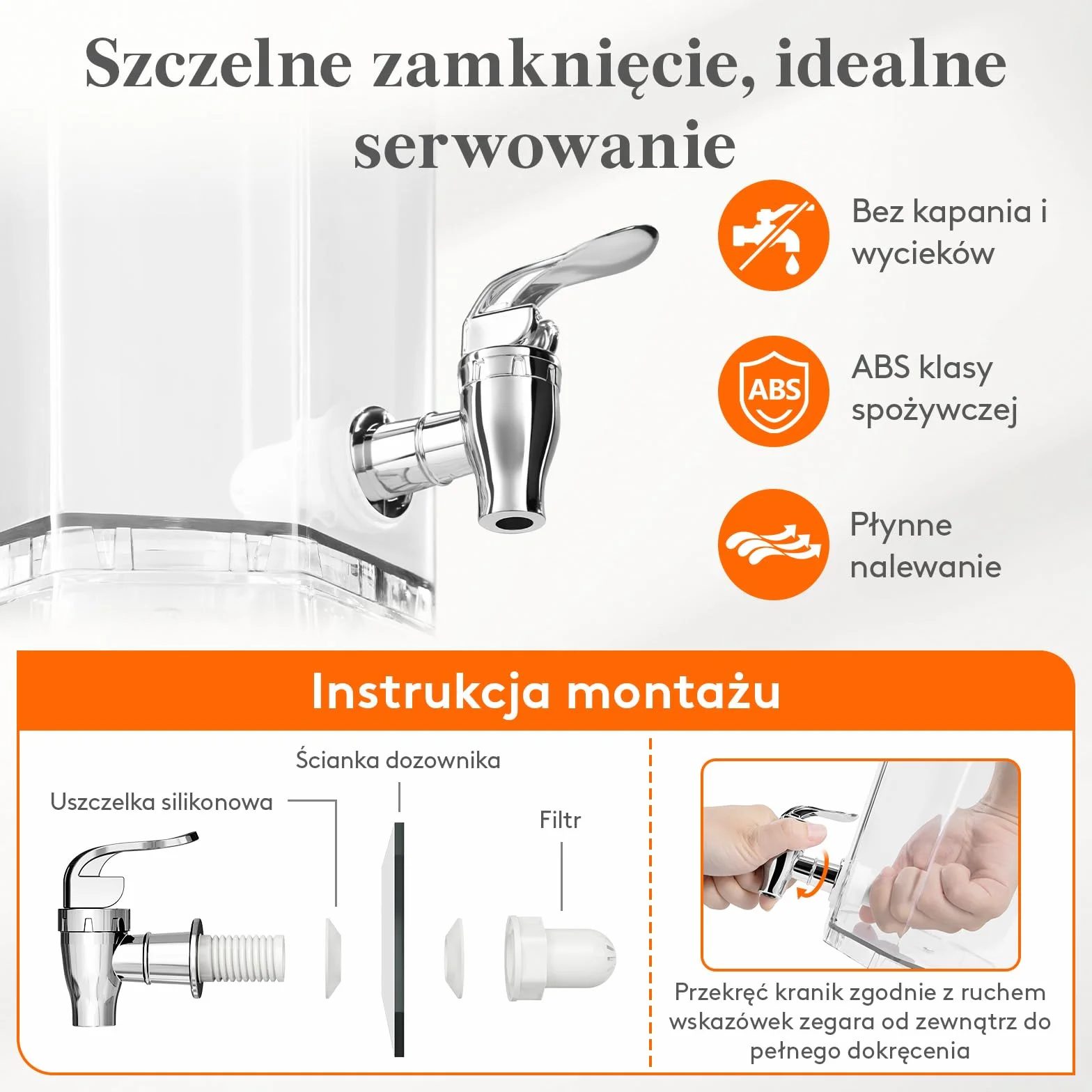 Lifewit 4L dozownik do napojów z kranikiem, plastikowy dozownik wody na kombucha, limonadę, sok, wodę, pojemnik na napoje z kranem, dozownik do napojów na przyjęcia, bufety, wesela